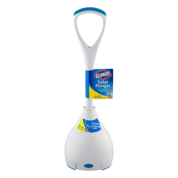 Clorox Hideaway Toilet Plunger, with Caddy, White