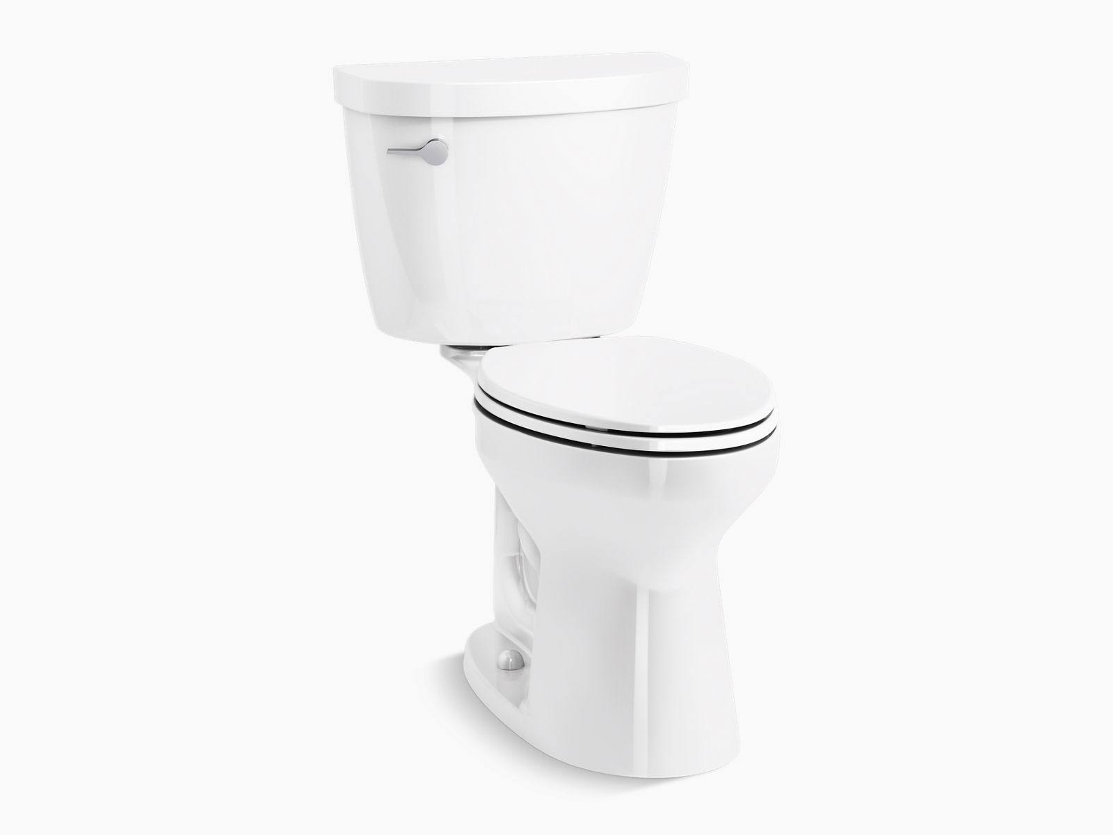 Kohler K-31621-0 White Cimarron Two-Piece Elongated Toilet, 1.28 GPF