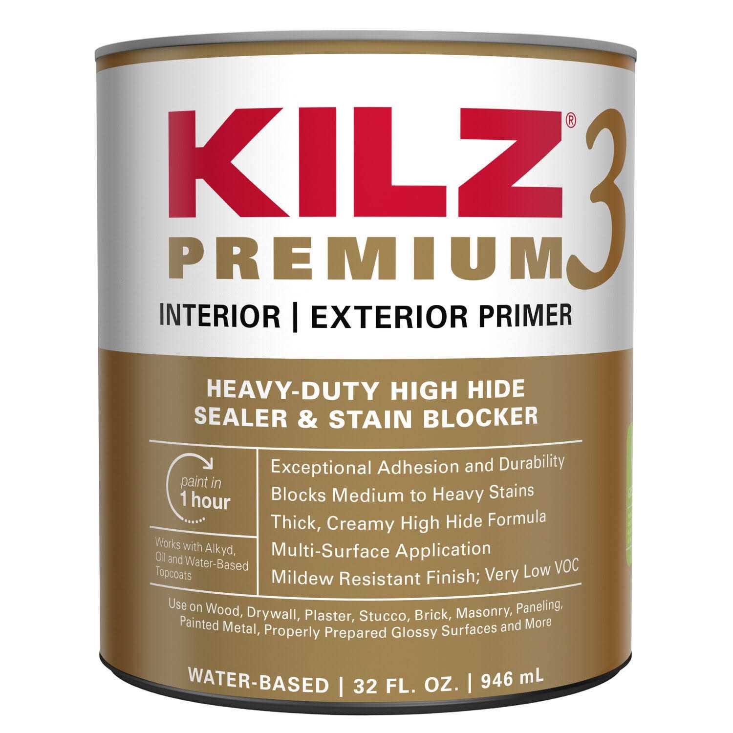 Masterchem Kilz Premium Water Based Primer Coat- 1 qt can