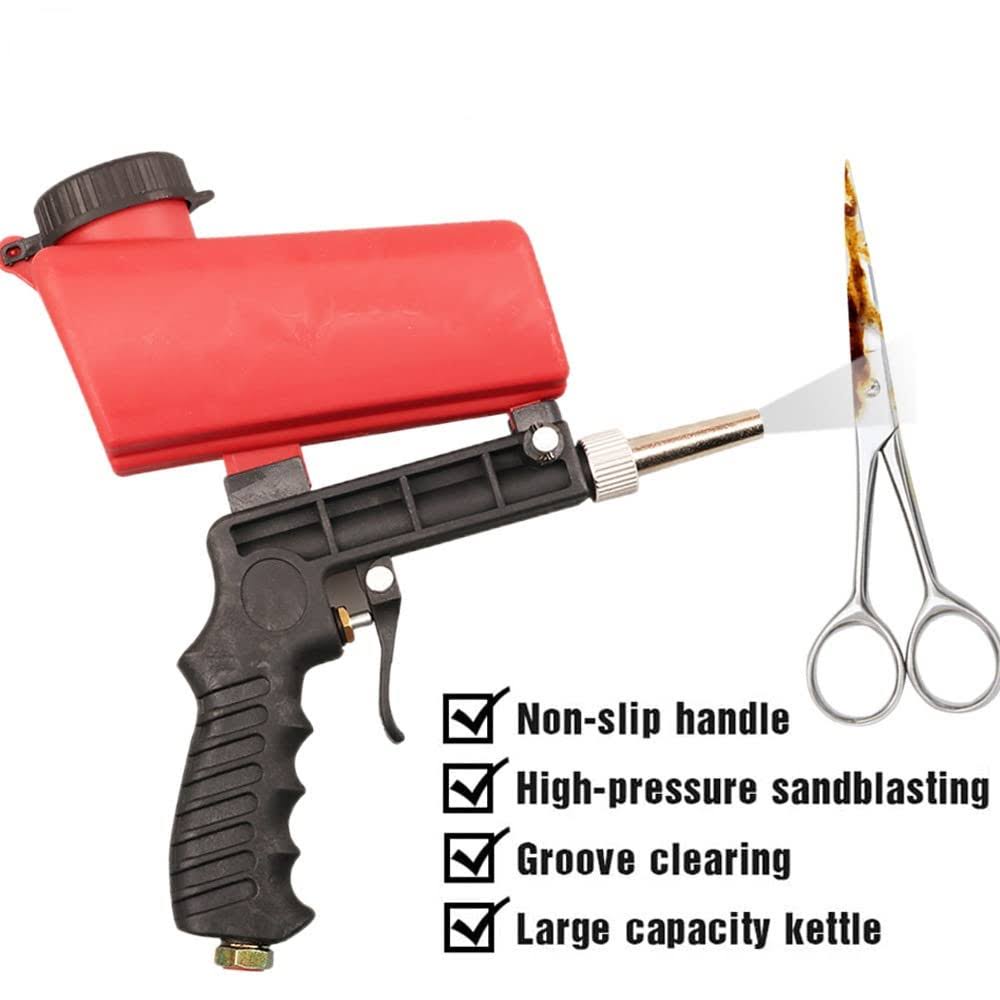 YWHWLX MD-122 90PSI Portable Gravity Sandblasting Gun Aluminium Pneumatic Sandblaster Spray Gun Sand Removal Blasting Power Machine