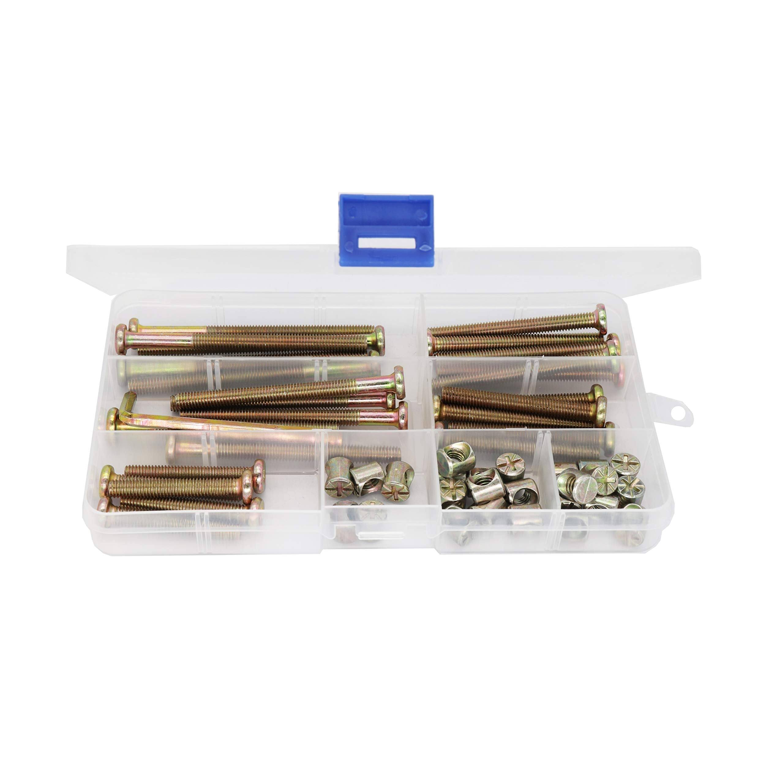 Baby Bed Crib Screws Hardware Replacement Kit, cSeao 25-set M6x40mm/ 50mm/ 60mm/ 70mm/ 80mm Hex Drive Socket Cap Screws