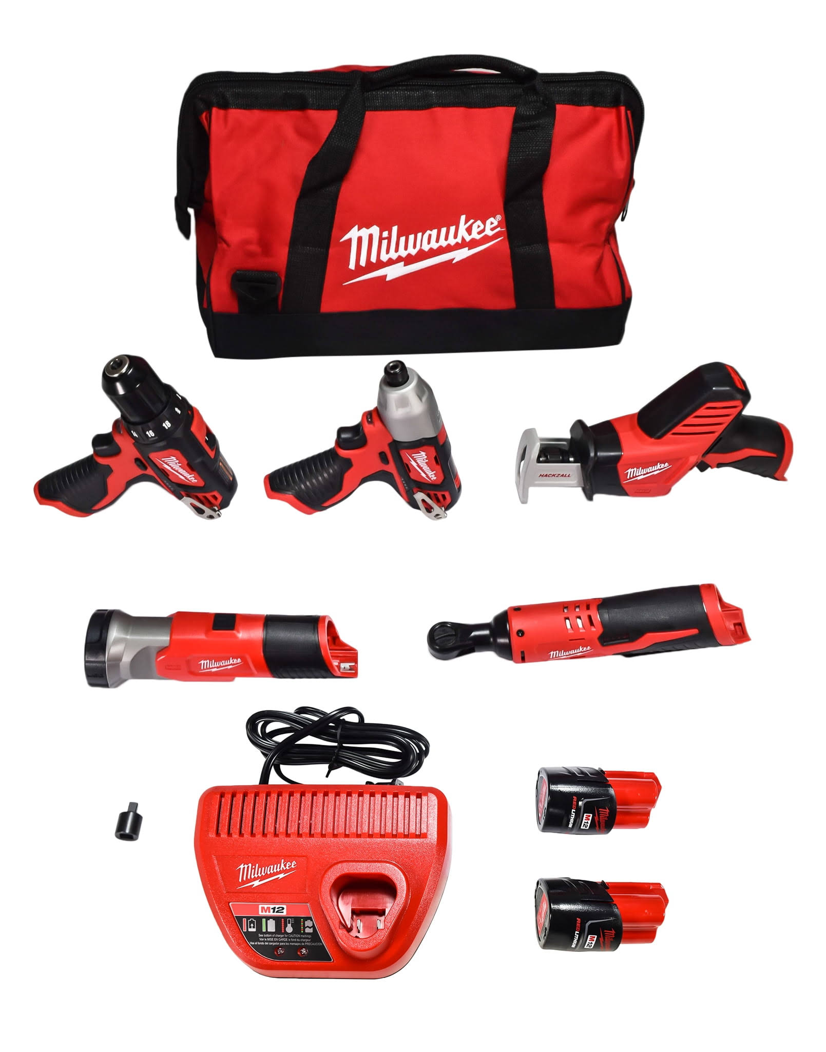 Milwaukee 2498-25 M12 Cordless Lithium-Ion 5 Tool Combo Kit