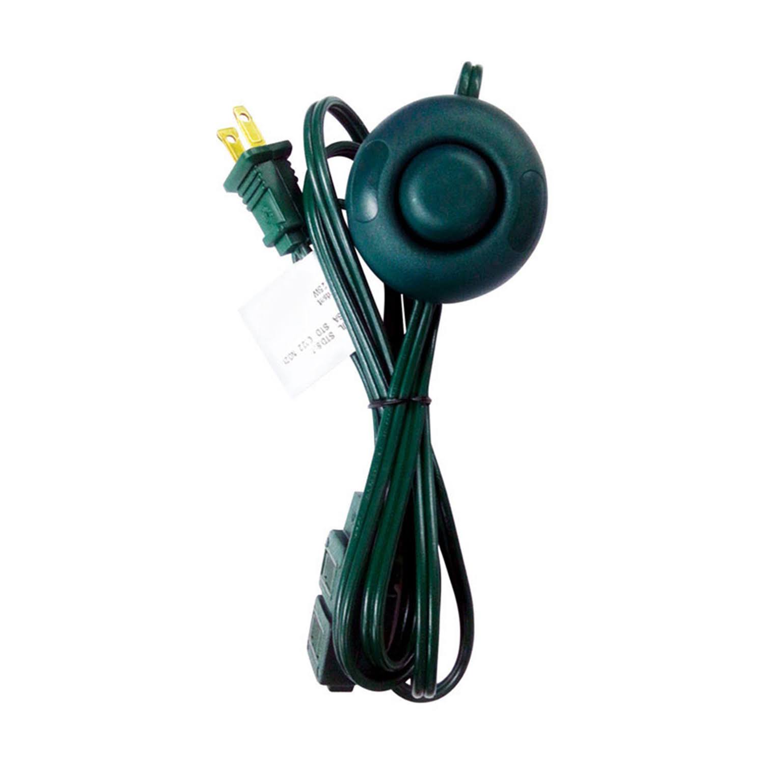 Home Plus Indoor Step-on Switch Extension Cord, Green, 6'