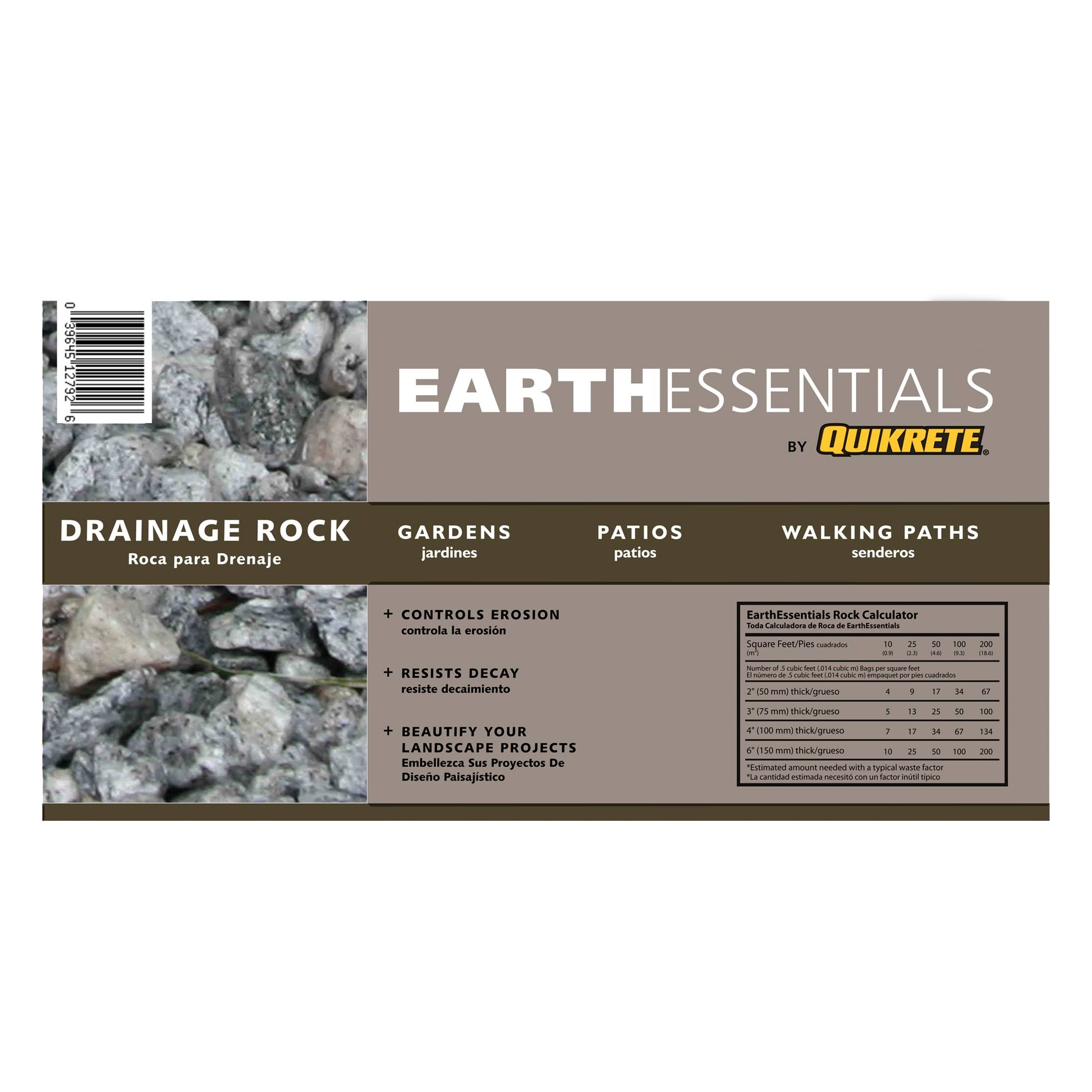 EarthEssentials by Quikrete 0.5-cu ft Gray Drainage Rock | 127926