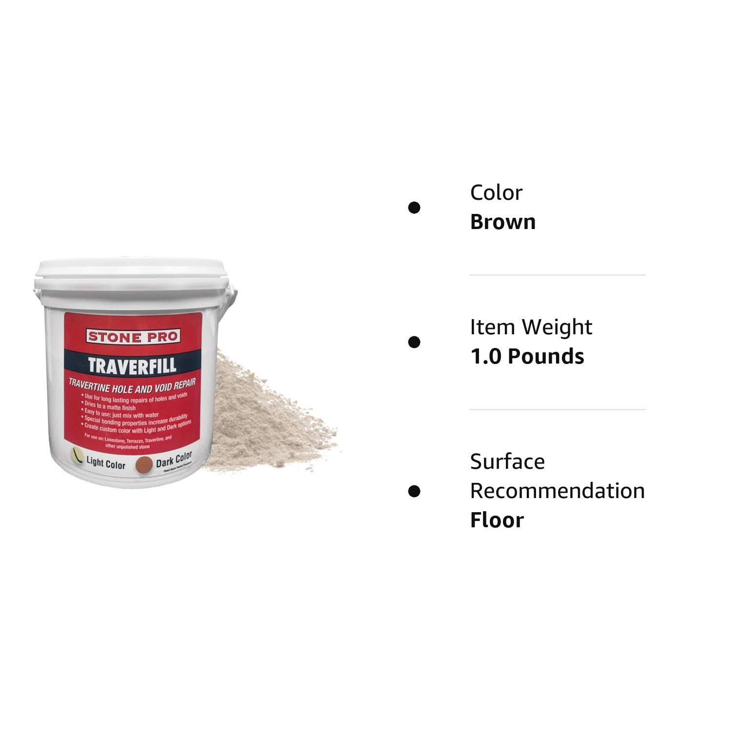 Stone Pro Traverfill Light Color for Repairing Holes in Travertine (3 Lb.)