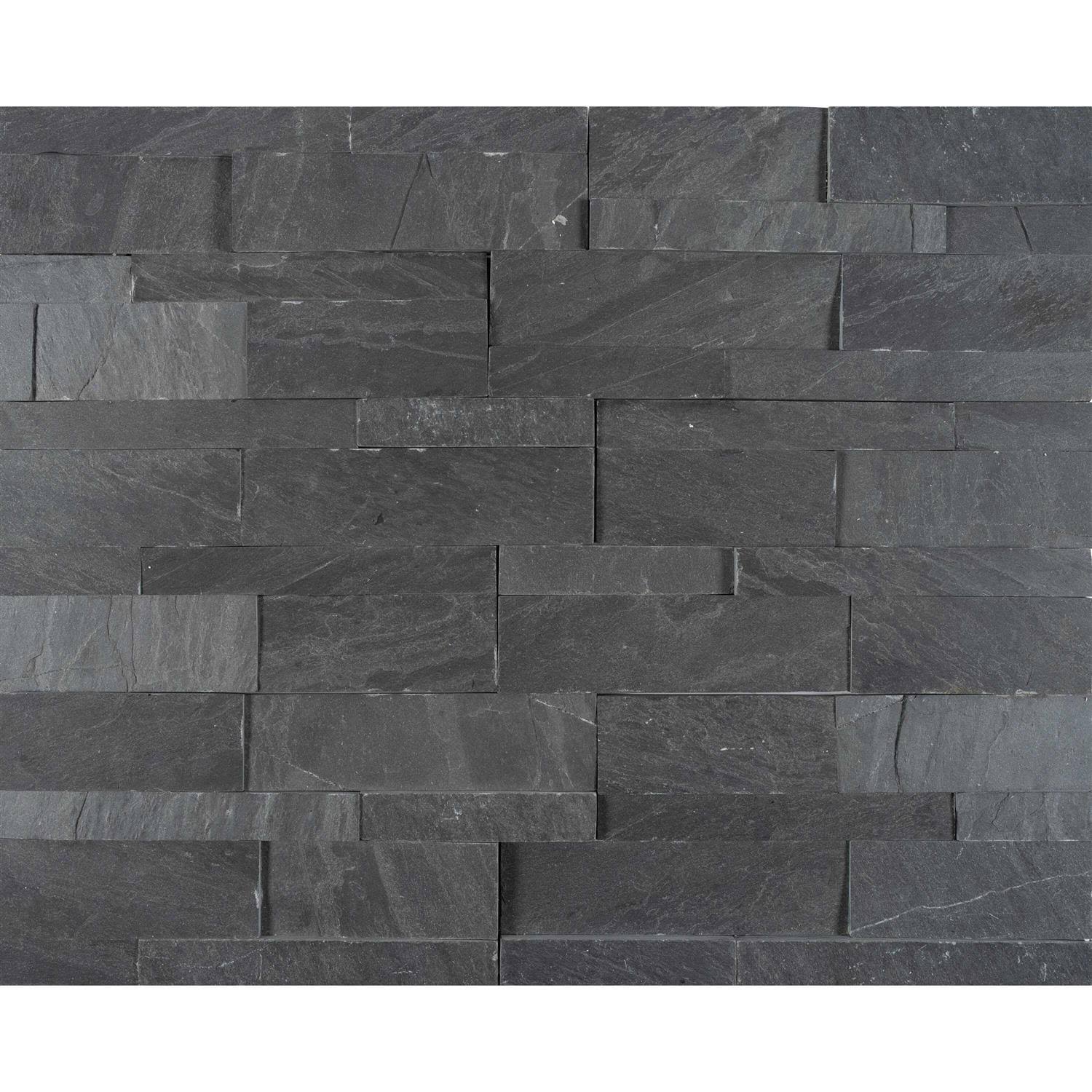 Satori Charcoal Ledgestone 6-in x 12-in Natural Stone Slate Stone Look Wall Tile (0.48-sq. ft/ Piece)