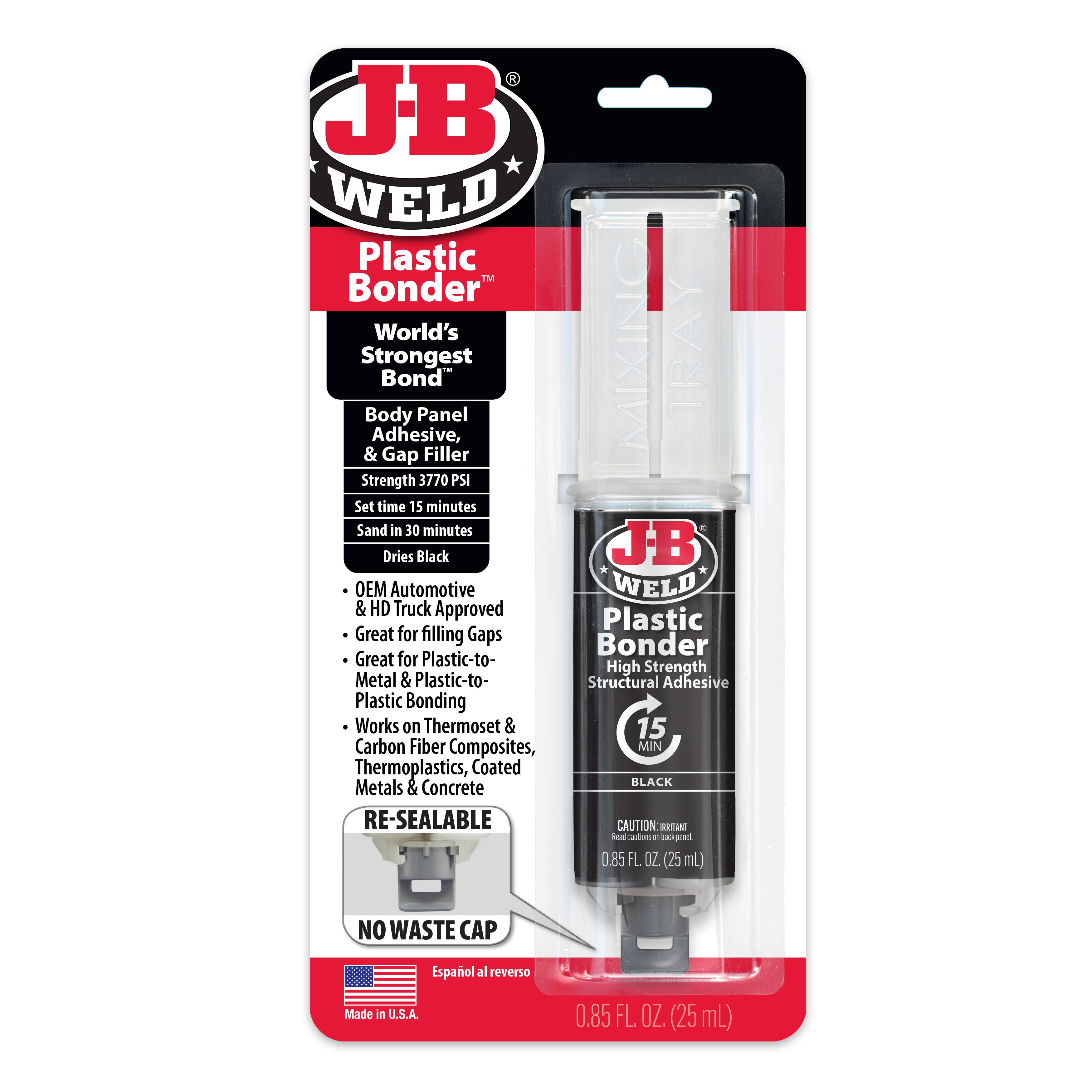 JB Weld Plastic Bonder Body Panel Adhesive And Gap Filler Syringe- 0.85 tube