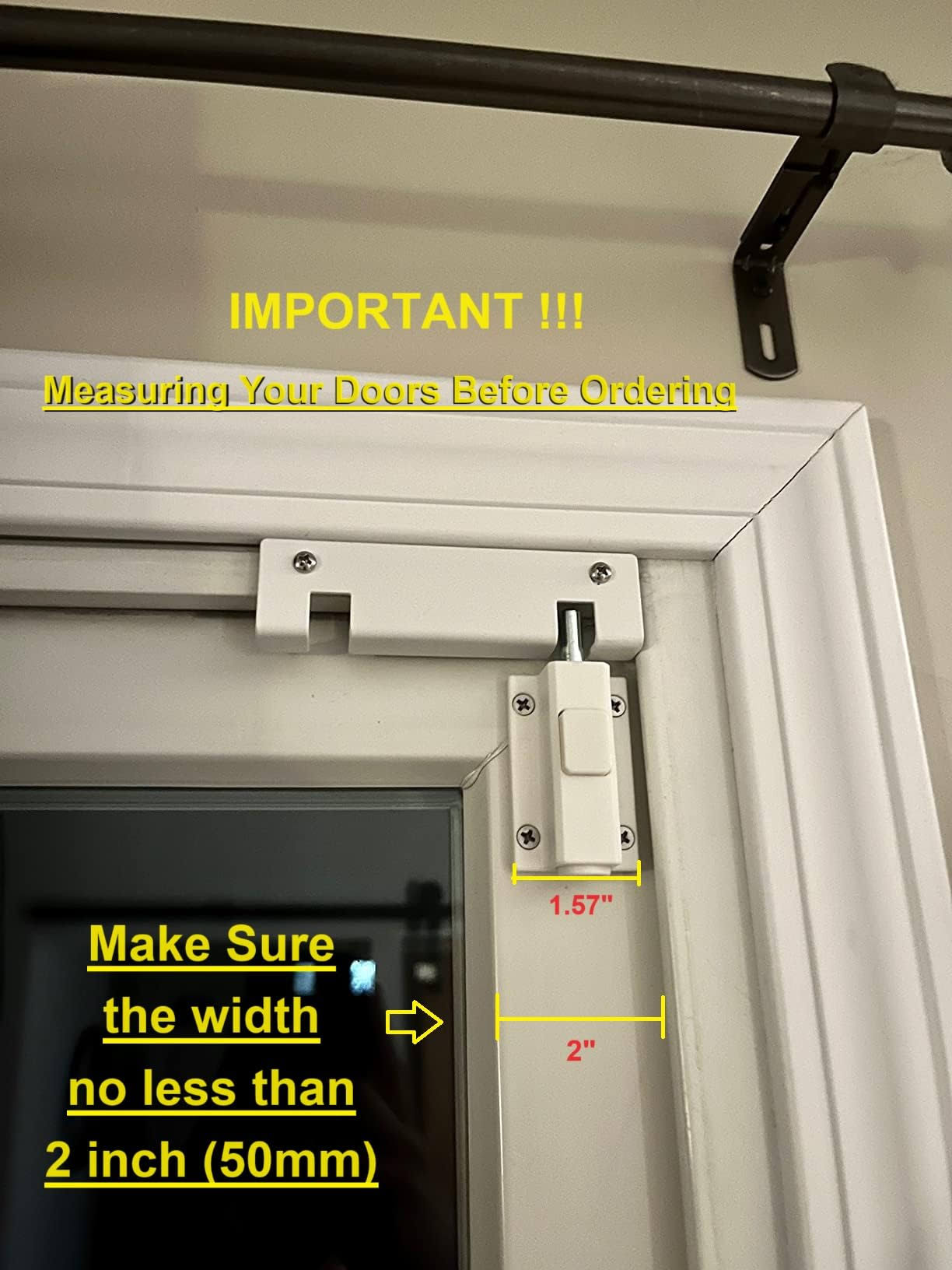 SDGINA 2 Pack Sliding Door Security Lock, Sliding Patio Door Lock for Glass Doors, Safety Foot Locks