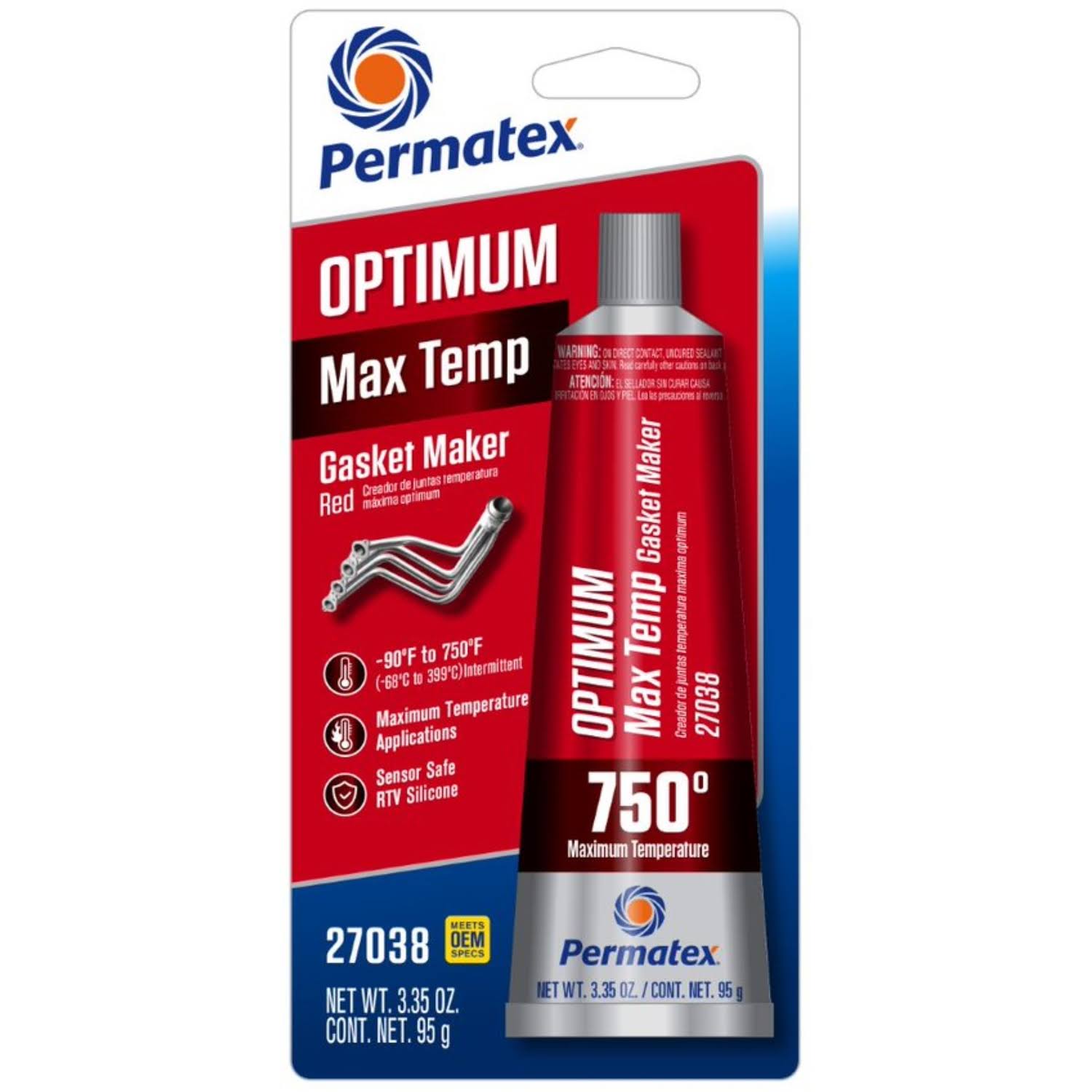 Permatex 27038 Optimum Red High Temperature Gasket Maker 3.35 oz