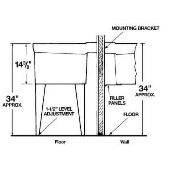 Mustee 18F Utilatub Laundry Tub 24 inch x 20 inch Floor Mount White