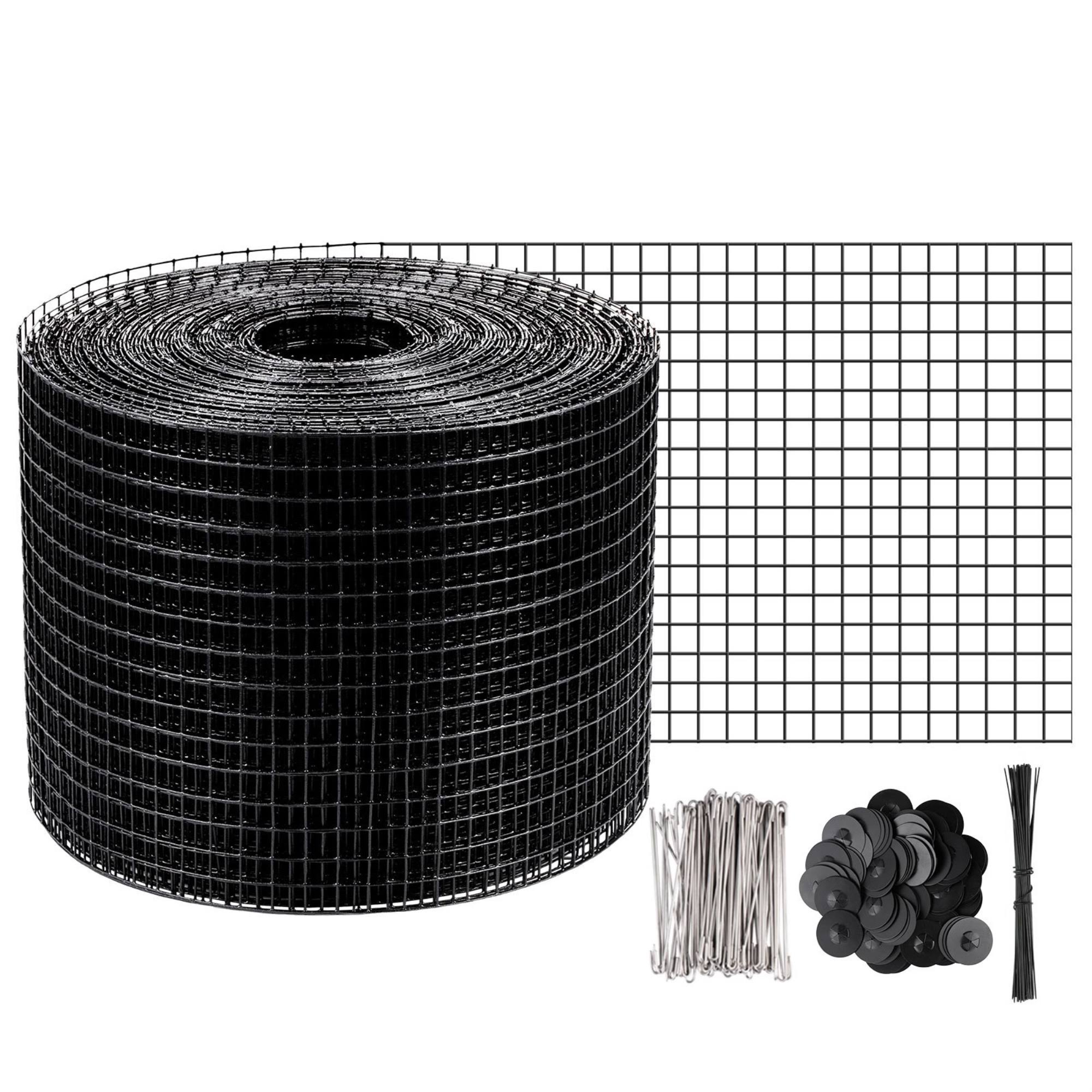 VEVOR Solar Panel Wire Mesh Critter Guard Kit 6in x 98ft PVC w/ 100pcs Fasteners