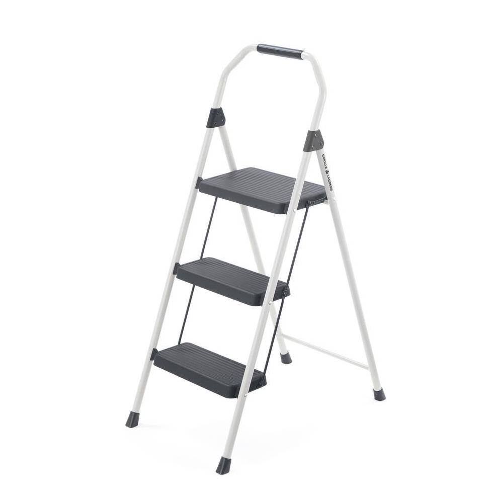 Gorilla Ladders 3-Step Compact Steel Step Stool with 225 lb. Load Capacity Type II Duty Rating