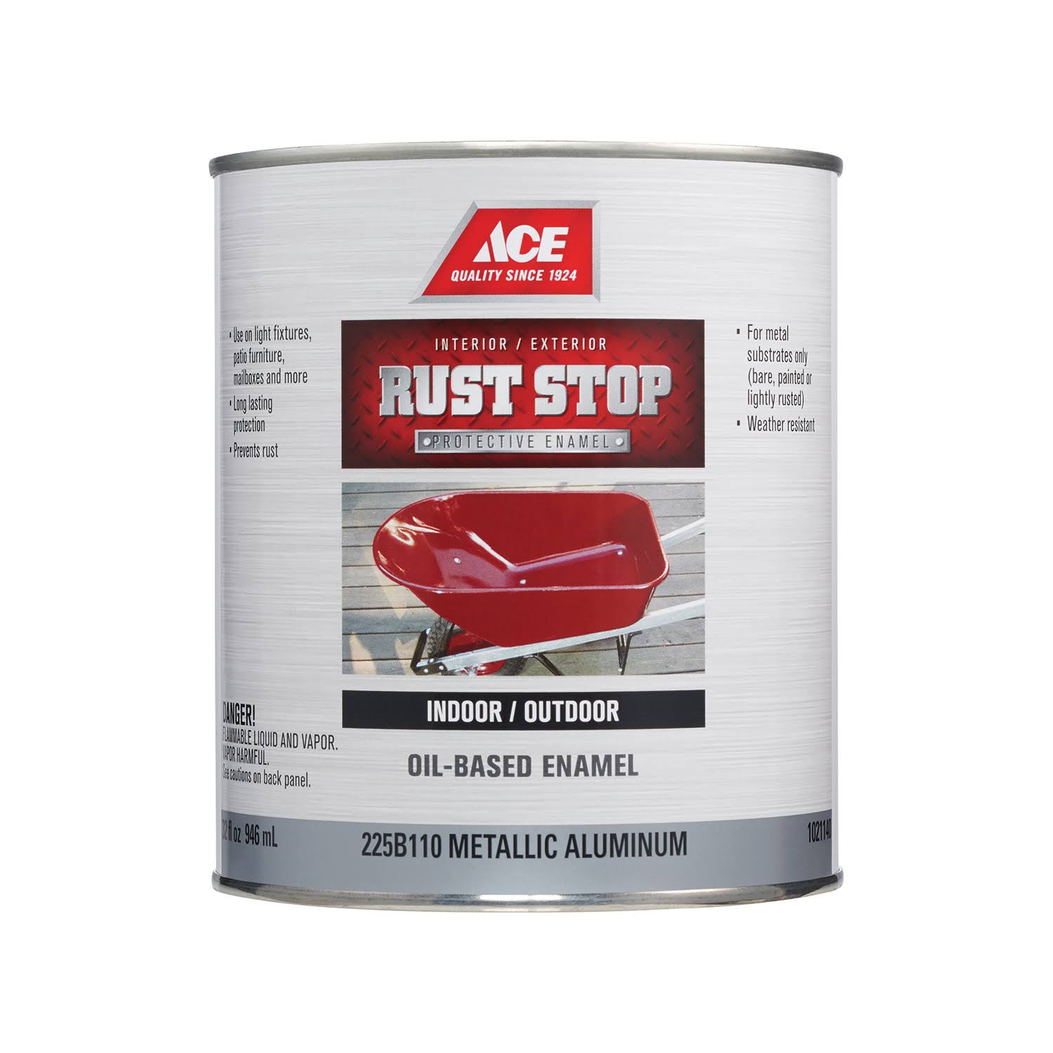 Ace Rust Stop Indoor/Outdoor Metallic Aluminum Oil-Based Enamel Paint 1 qt.