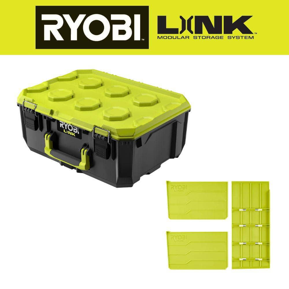 Link Medium Toolbox with Link Medium Toolbox Dividers, Ryobi Green
