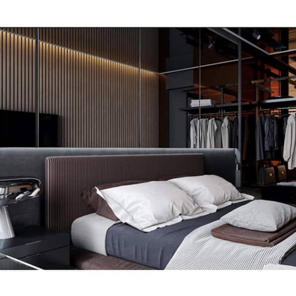 Ejoy 93 in. x 6 in x 0.8 in. Wood Solid Wall Cladding Siding Board in Oak Brown Color (Set of 3-Piece)