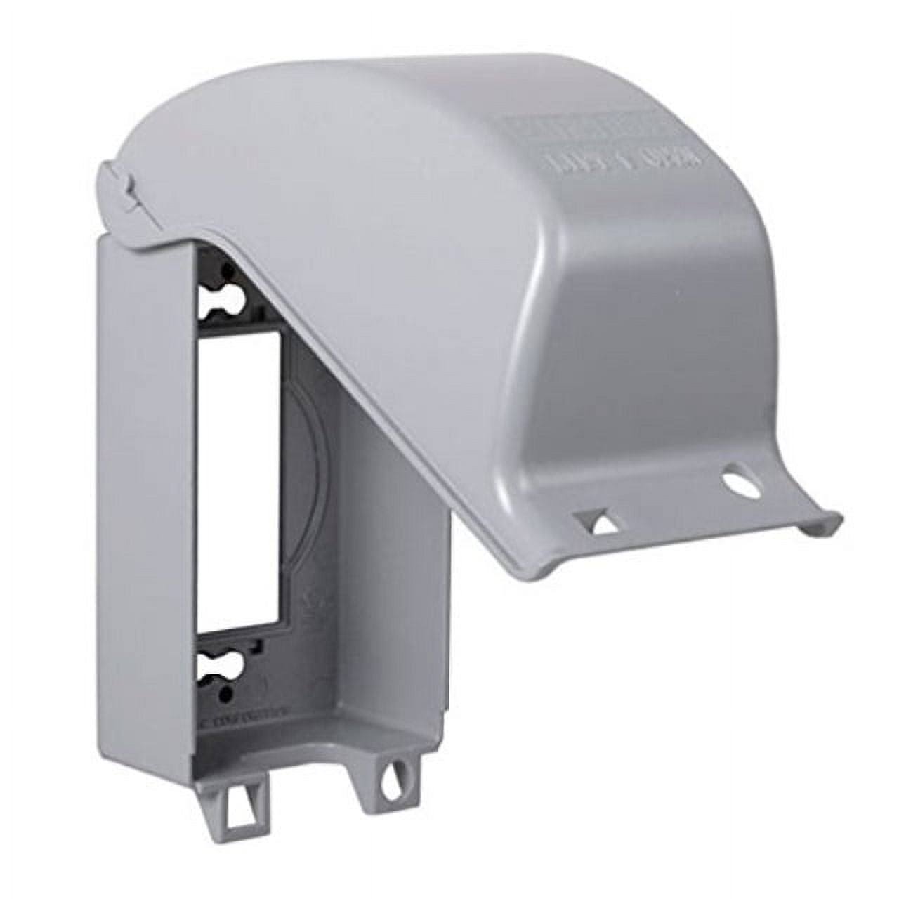 Taymac MX3200 Single Gang Vertical Metal Weatherproof Receptacle Cover, Gray