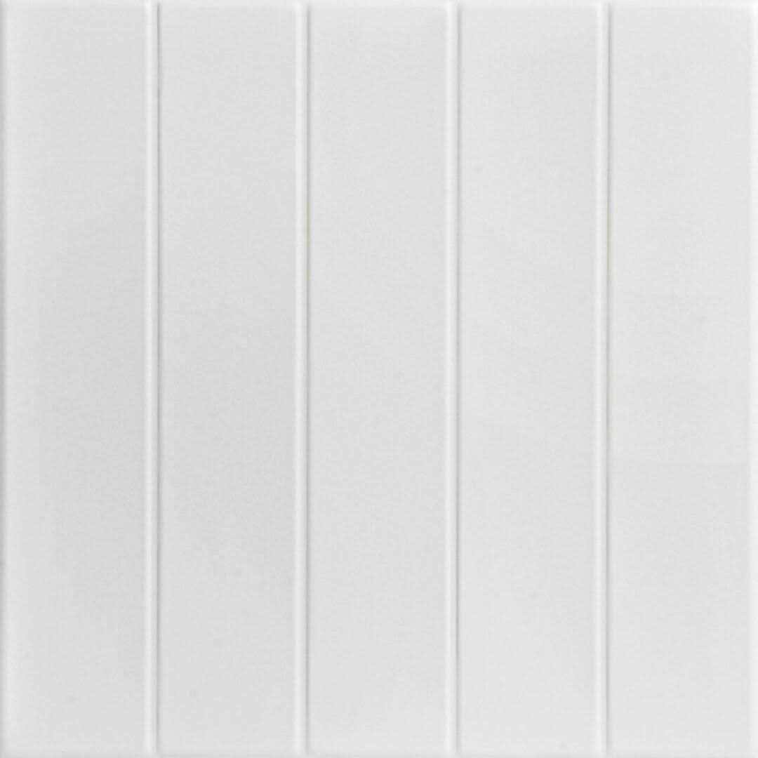 A La Maison Ceilings Bead Board White Heron 1.6 ft. x 1.6 ft. Decorative Foam Glue Up Ceiling Tile (21.6 Sq. ft./Case)