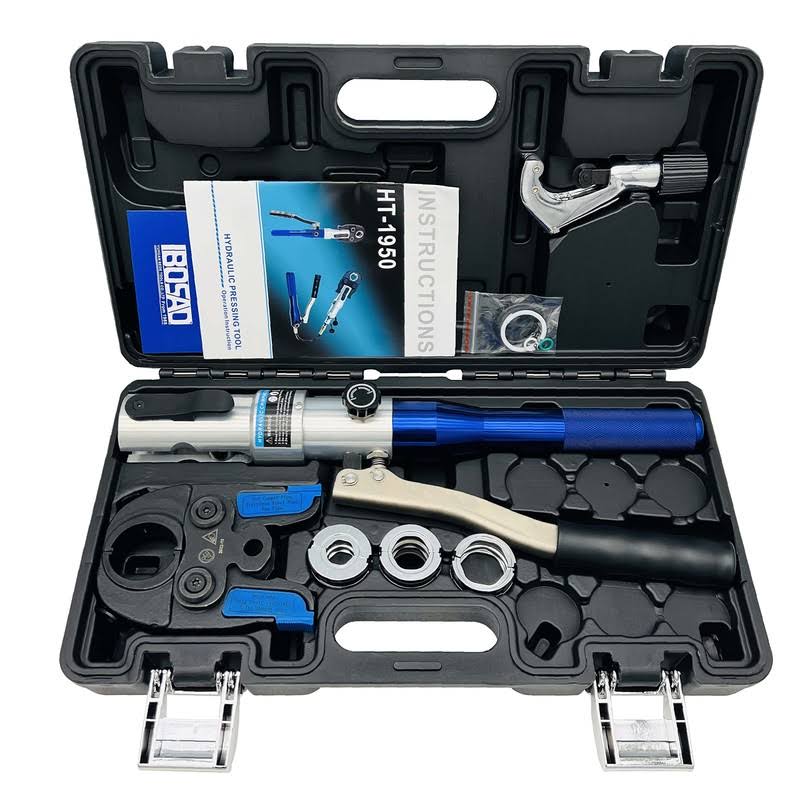 IBOSAD Copper Tube Fittings Hydraulic Pipe Crimping Tool with 1/2 inch,3/4 inch and 1 inch Jaw Copper Pipe ProPress Crimpers