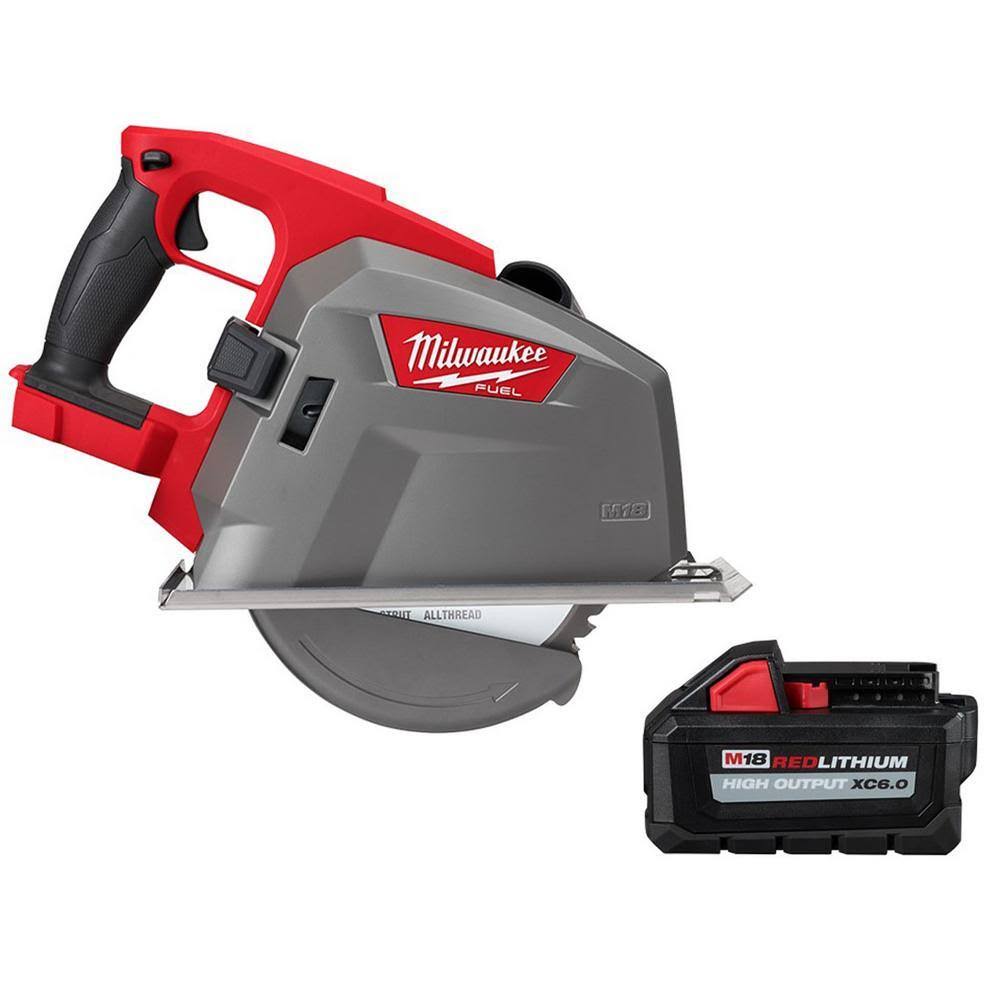 Milwaukee 2982-20-48-11-1865 M18 Fuel 18-Volt 8 in. Lithium-Ion Brushless Cordless Metal Cutting Circular Saw with 6.0 Ah Battery