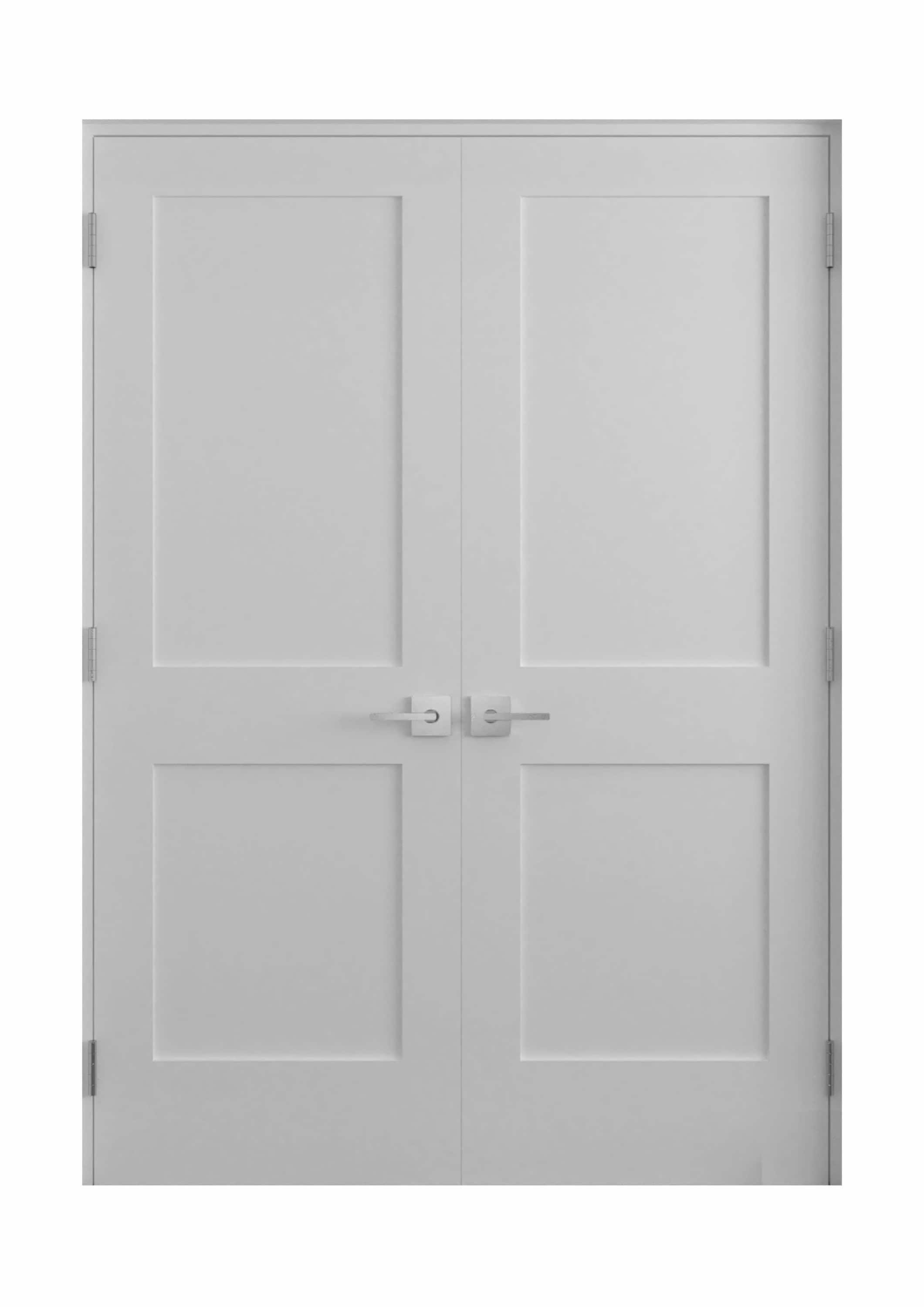 Gauss Pre-Hung Interior Solid Core French Door Double Panel Primed White with Hing Reso Size: 56