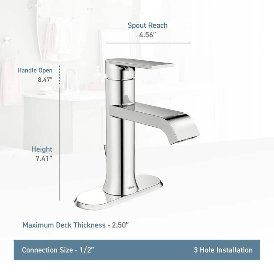 Moen Genta Single Hole Single-Handle Bathroom Faucet in Chrome (2-Pack) WS84760-SM-2PK