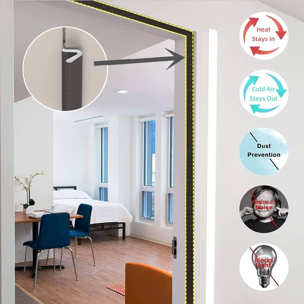 ESUFEIR 21Feet Door Weather Stripping Door Seal Strip,Kerf Weather Stripping for Doors Soundproofing,QFoam Door Insulation Strip Weatherstripping