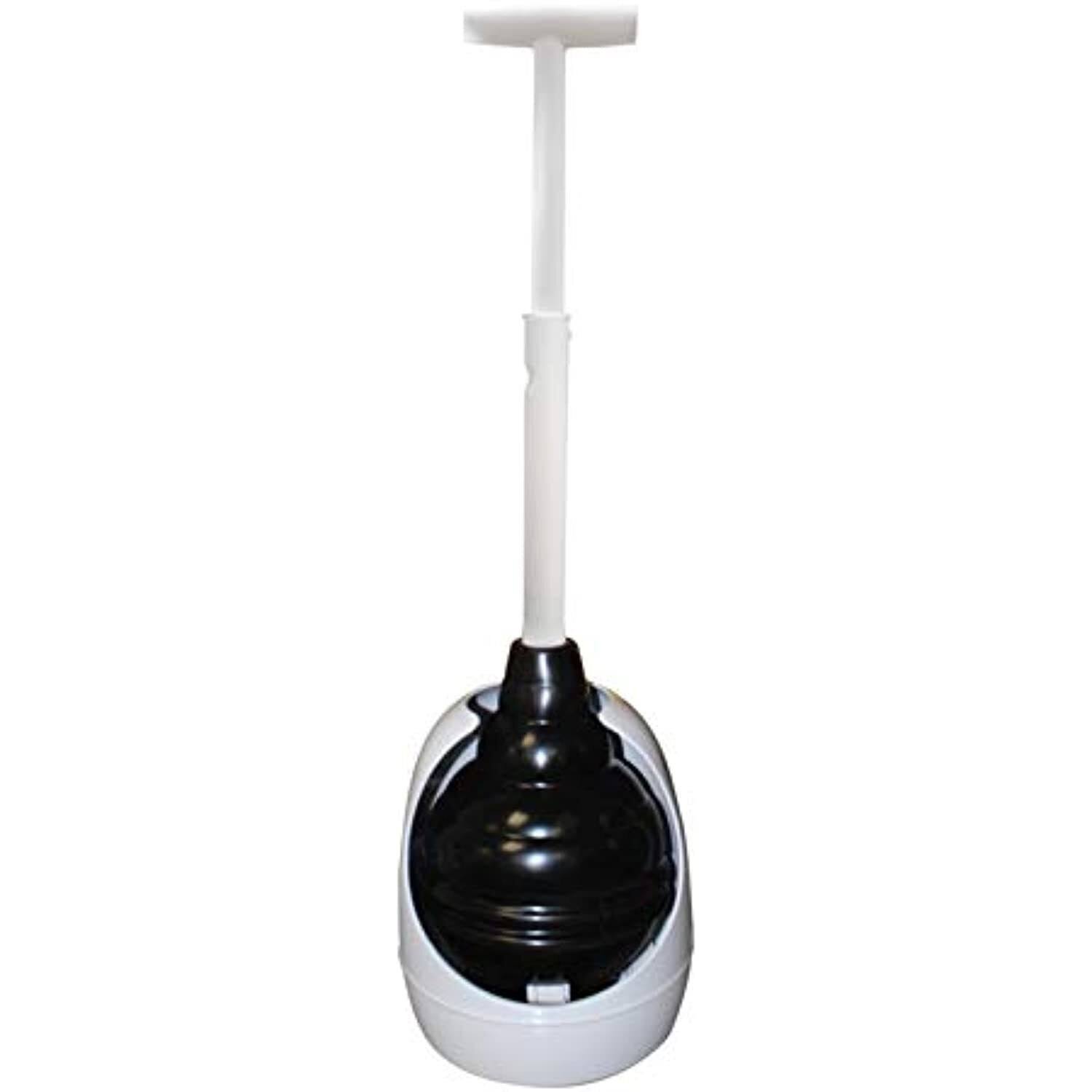 Korky Beehive Max Hideaway Plunger with Holder, White