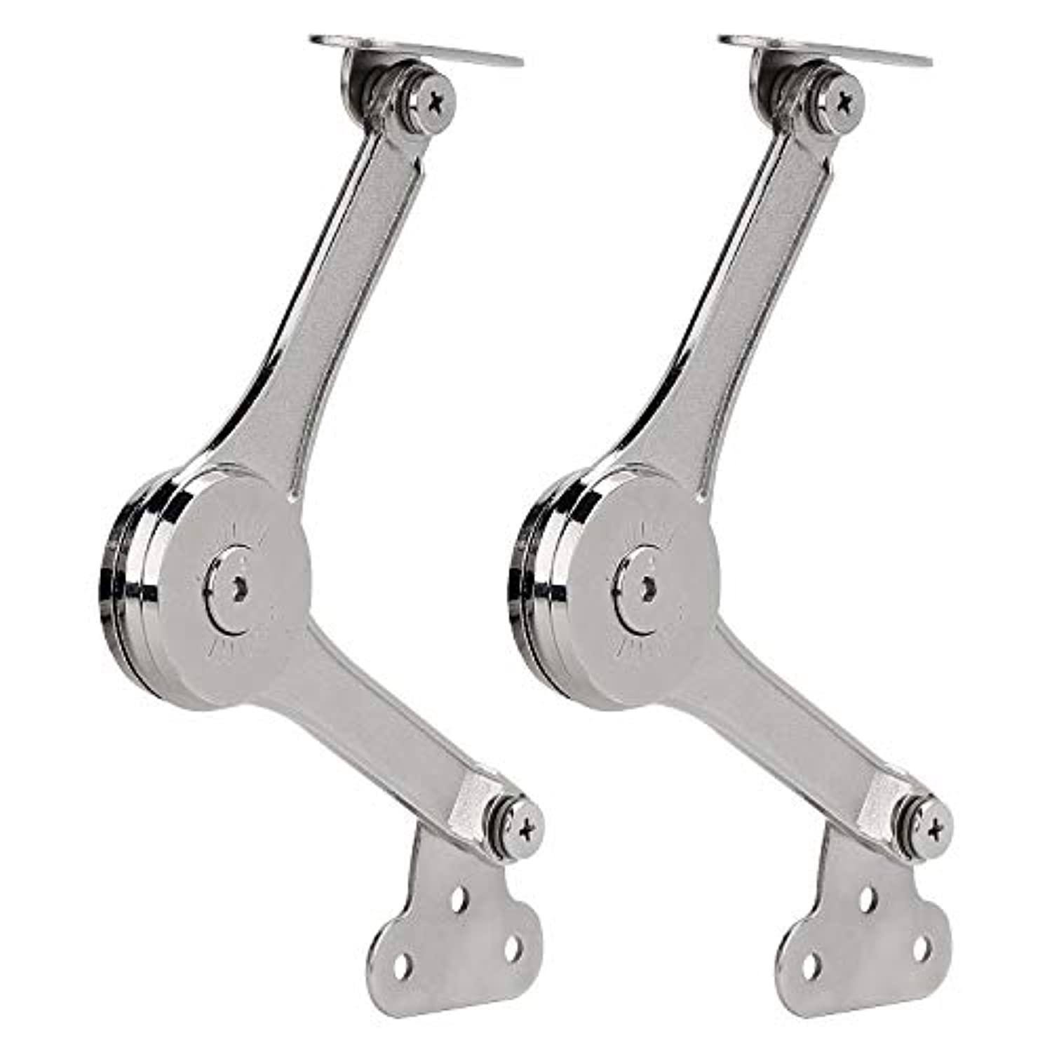 RUYUFE Heavy Duty Hinge with Soft Close 50lb/2pcs Folding Lid Stay Hinge for Cabinet Kitchen Wardrobe Toy Chamber, Silver