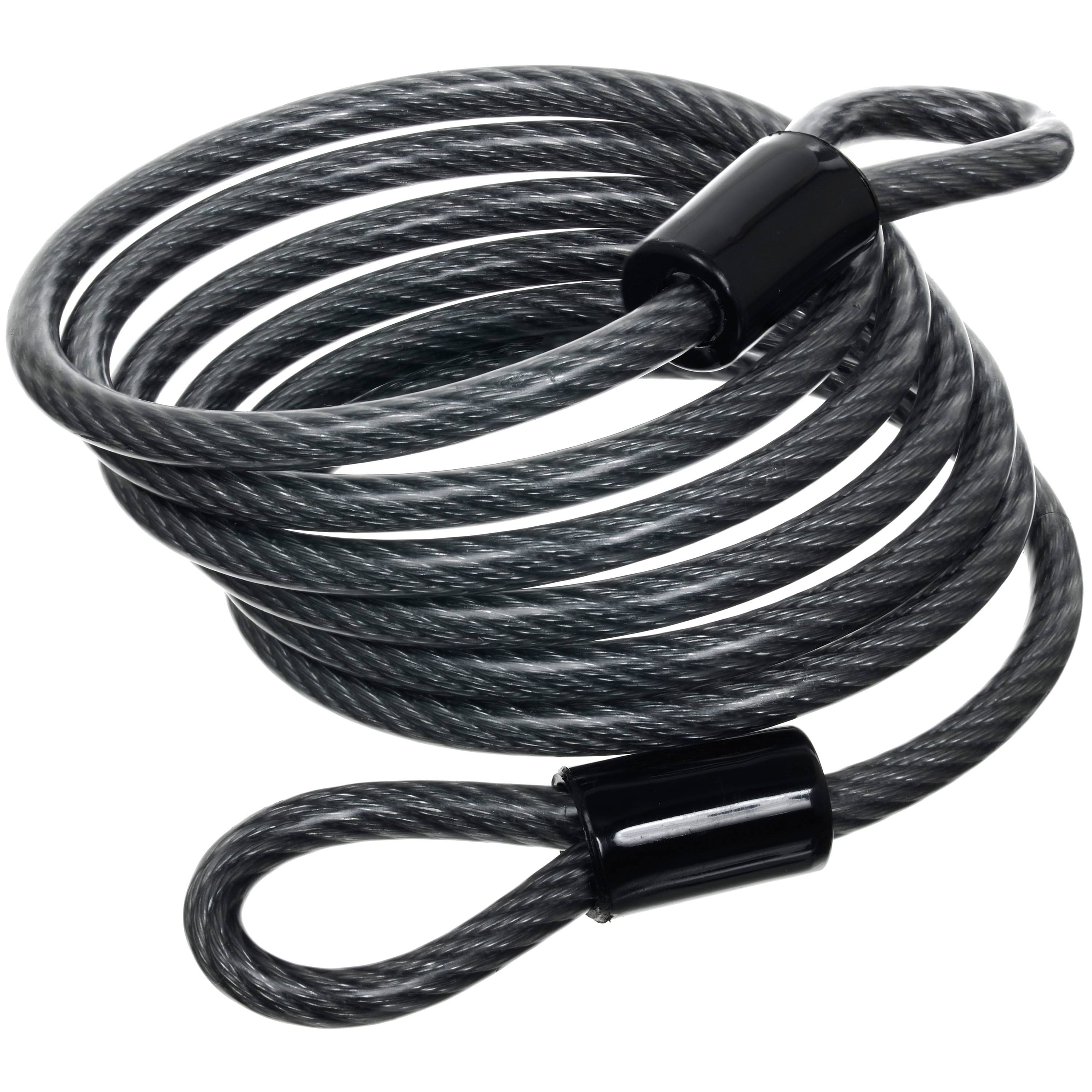 Hyper Tough 1/4in x 6 ft Vinyl Covered Flexible Open Loop Cable Lock, Size: 1/4 inch x 6'