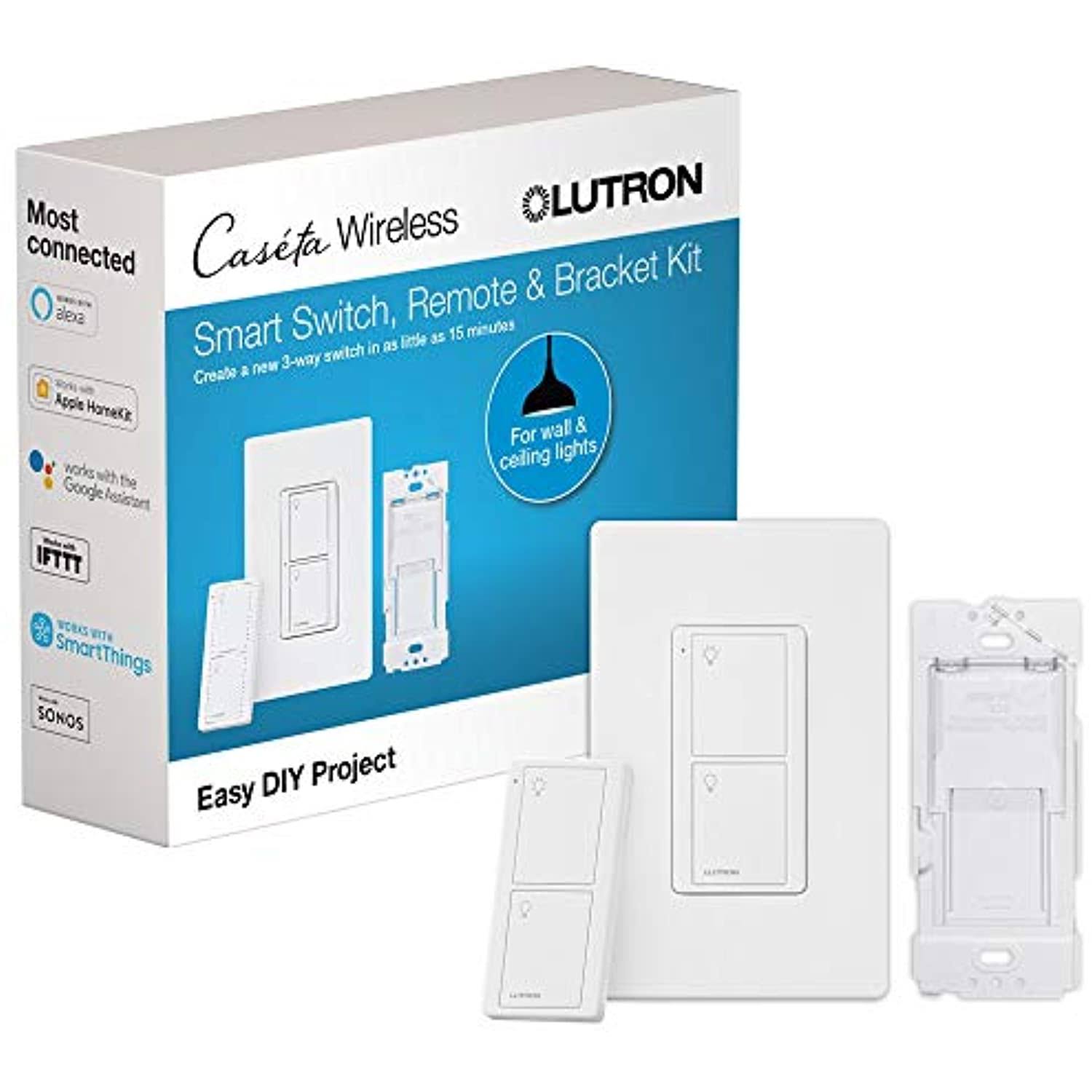 Lutron P-PKG1WS-WH Caseta Smart Switch