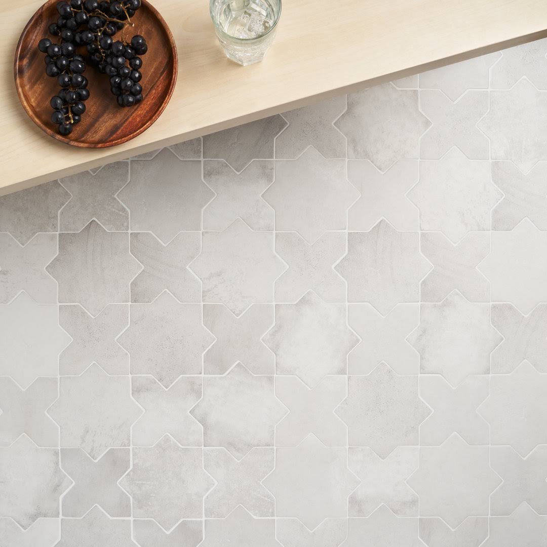 Ivy Hill Tile Tripoli Star-Crossed White 6.1 in. x 11.9 in. Matte Terracotta Look Porcelain Floor and Wall Tile (8.26 Sq. ft./Case)