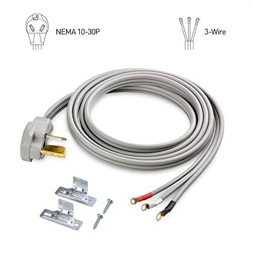 Cable Matters 3 Prong Dryer Cord, 30 Amp Appliance Cord (NEMA 10-30P to 3-Wire)- 10 Feet