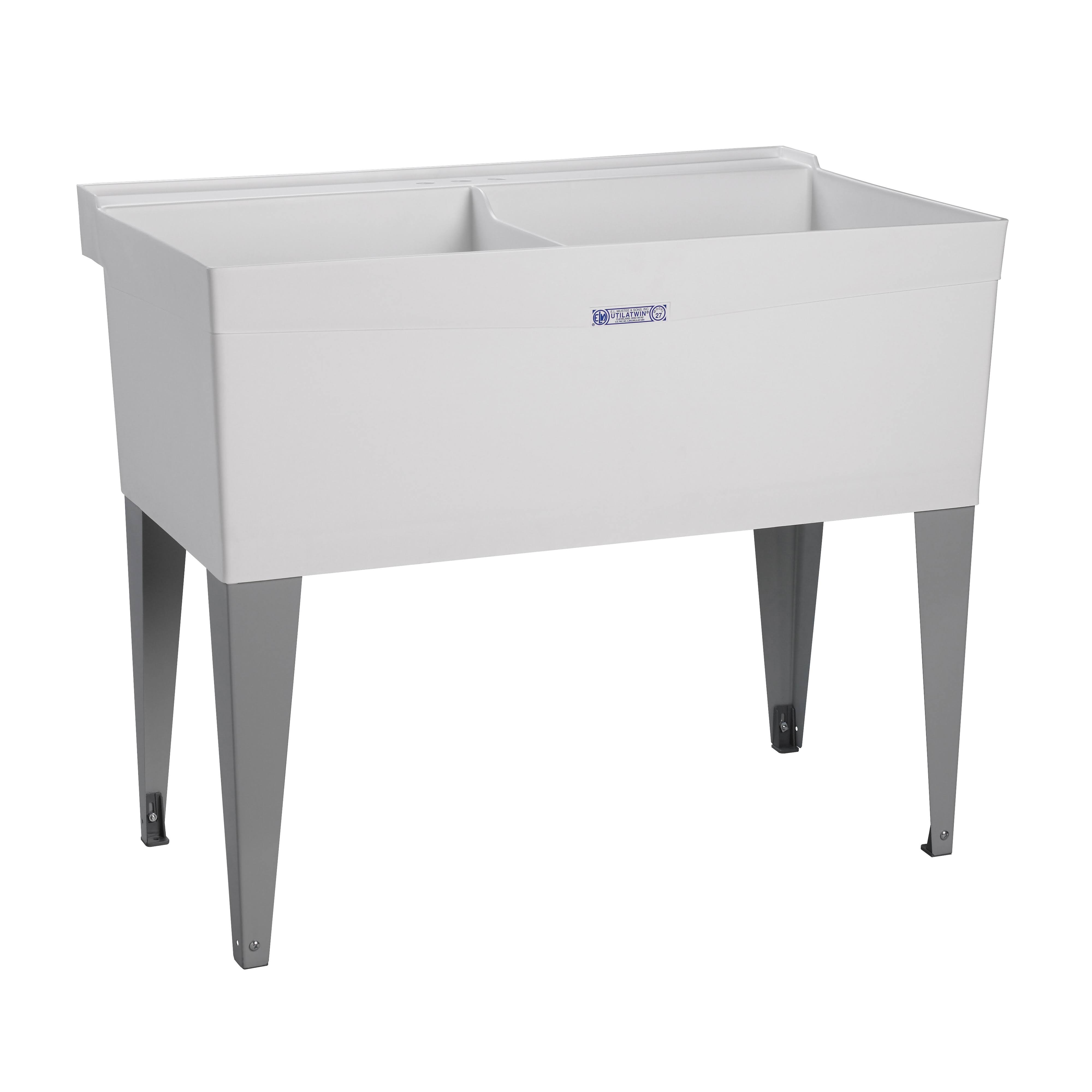 Mustee 27F Double Deluxe Laundry Tub with Divider