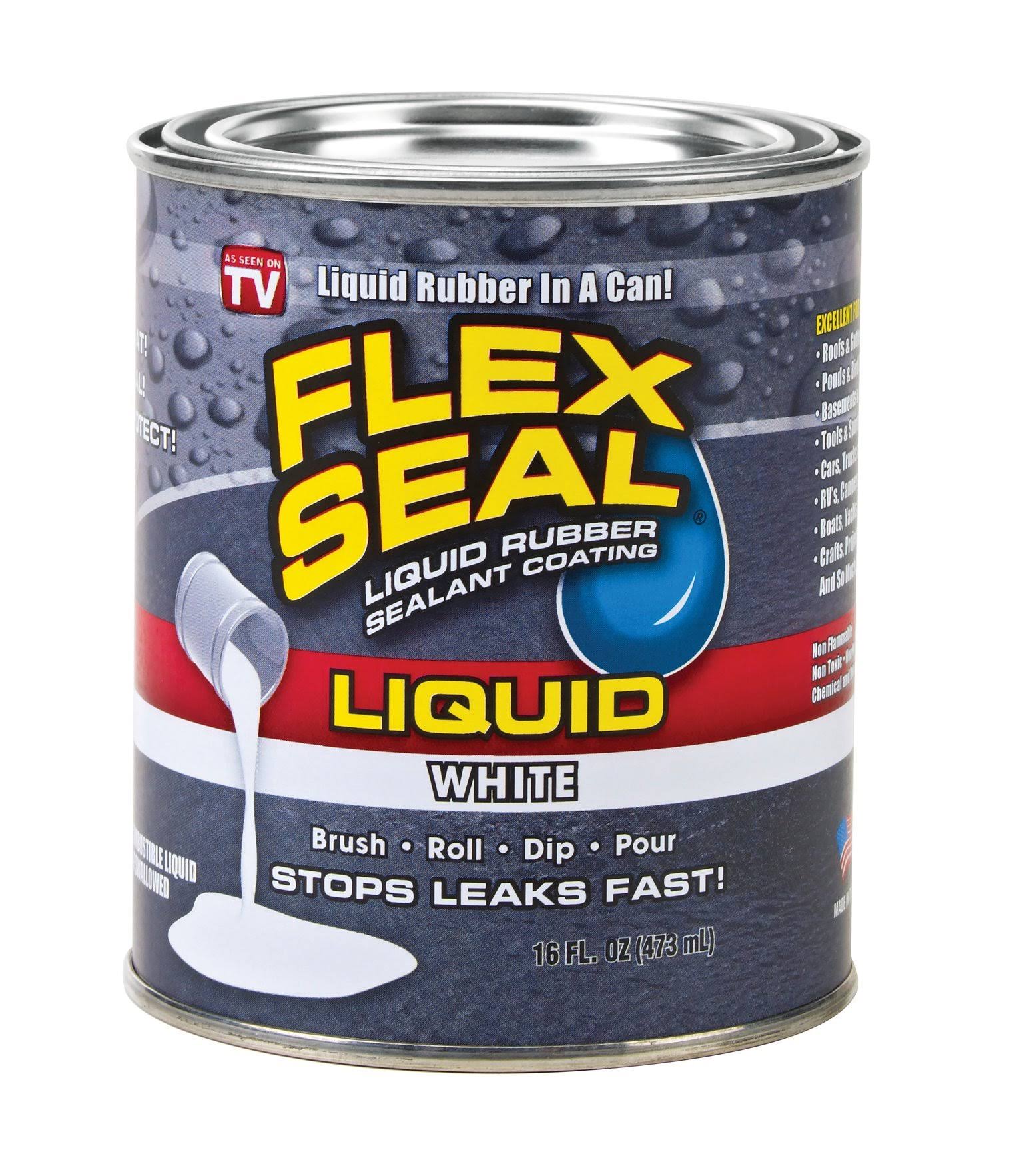Flex Seal Liquid Rubber, White- 16 fl oz can
