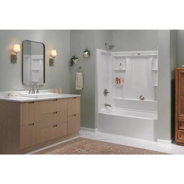 Delta Classic 500 60 in. x 32 in. Alcove Left Drain Bathtub and Wall Surrounds in High Gloss White