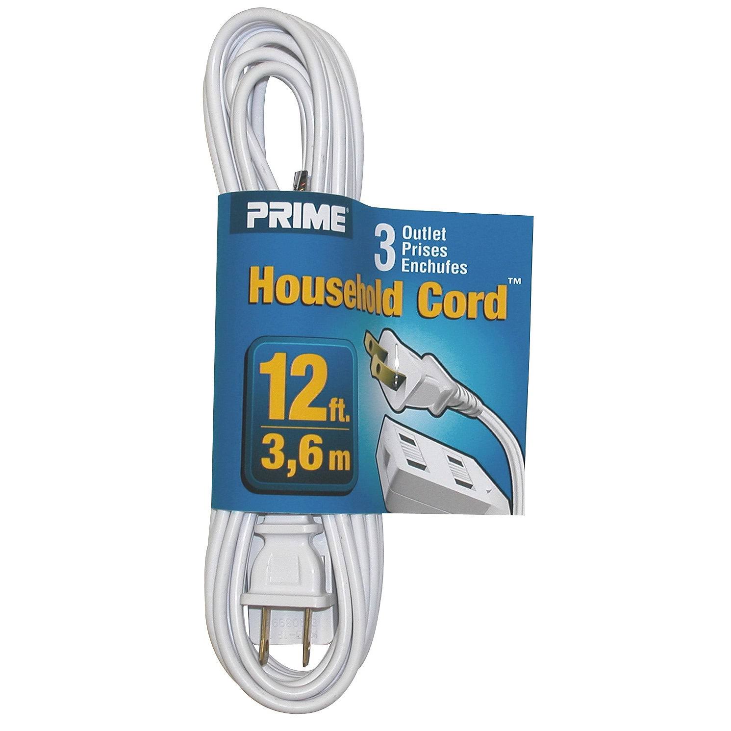 Prime Household Cord, 3 Outlet, 12 Foot