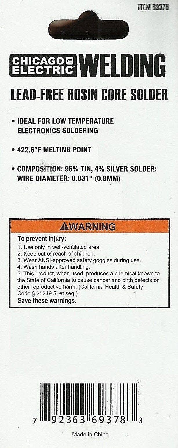 Lead-Free Rosin Core Solder 1/26 inch Wire Size