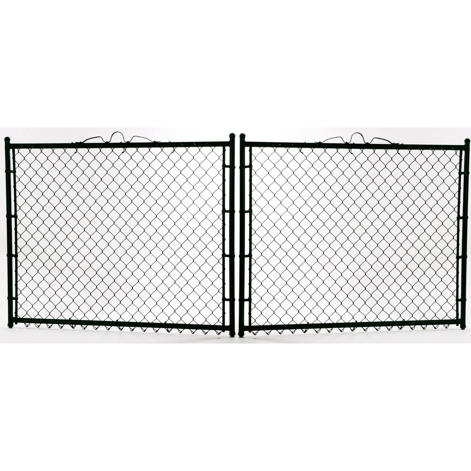Lowe's 4-ft H x 10-ft W Vinyl Coated Vinyl-Coated Steel Drive-Thru Chain Link Fence Gate with Mesh Size 2-in in Black | 58090318