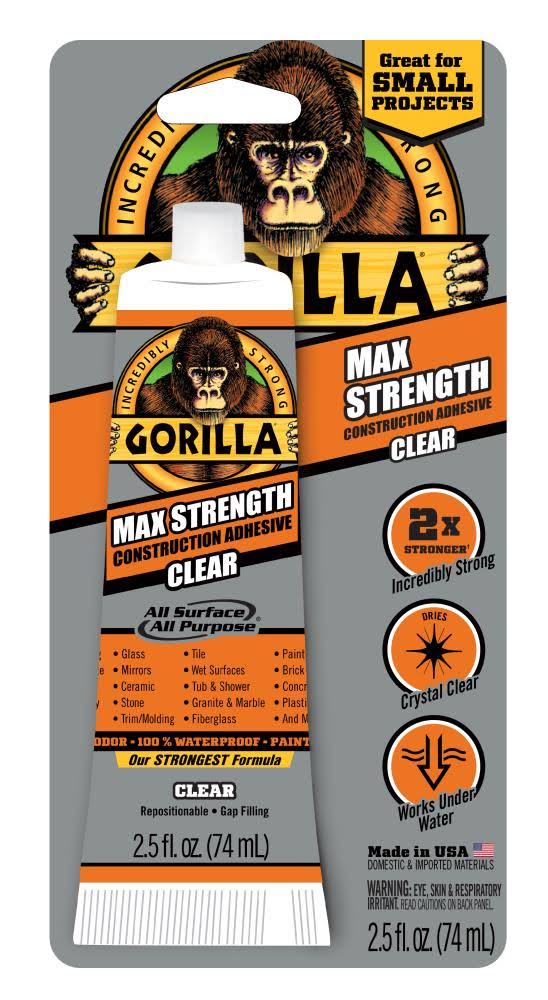 Gorilla 2.5 oz. Max Strength Construction Adhesive Clear