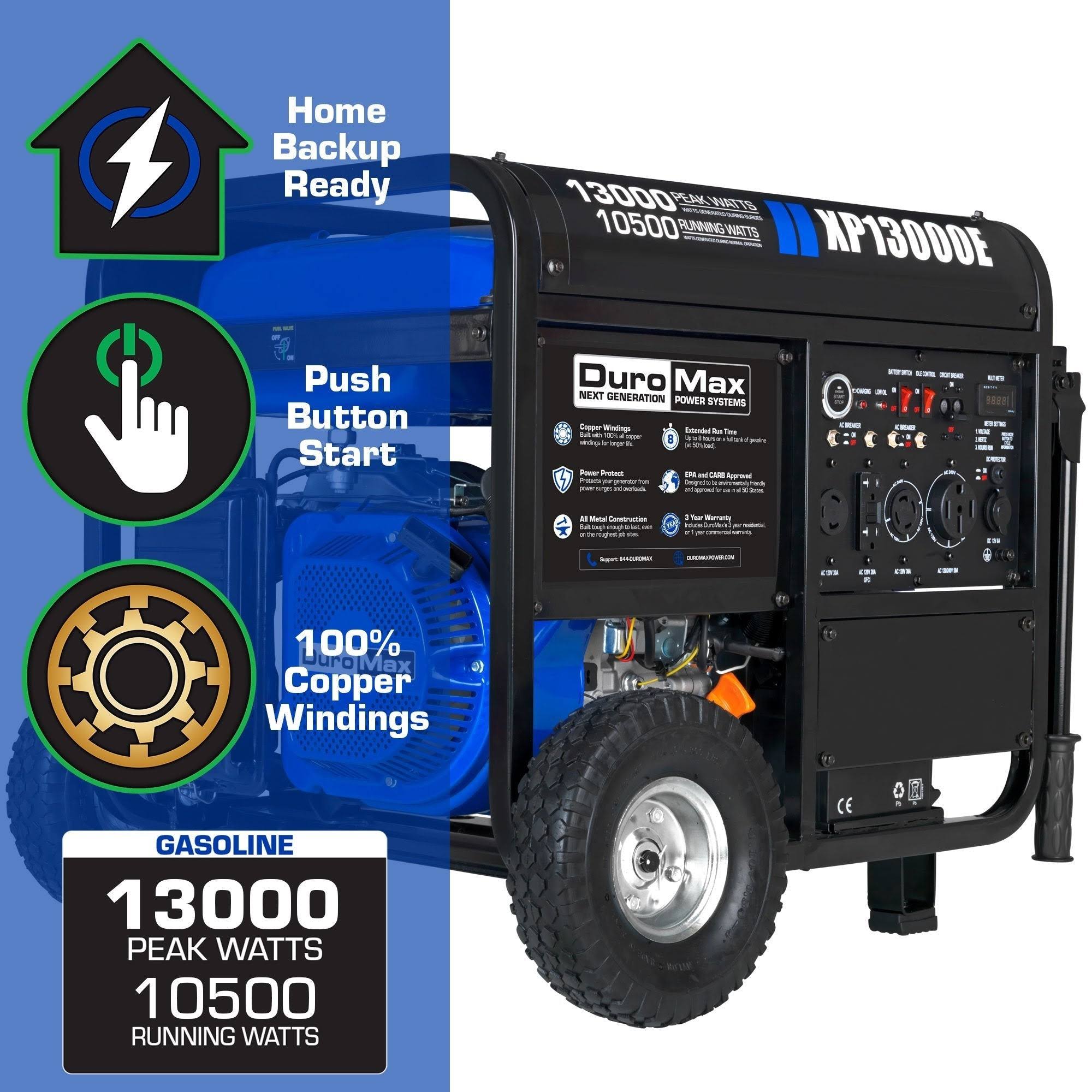 DuroMax XP13000E 13000 Watt Portable GAS Electric Start Generator