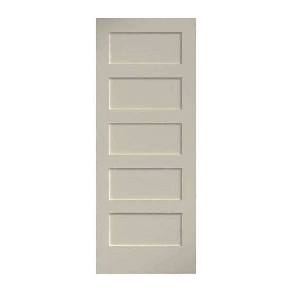 EightDoors 80 inch x 30 inchx 1-3/4 inch 5-Panel Shaker White Primed Solid Wood Core Door