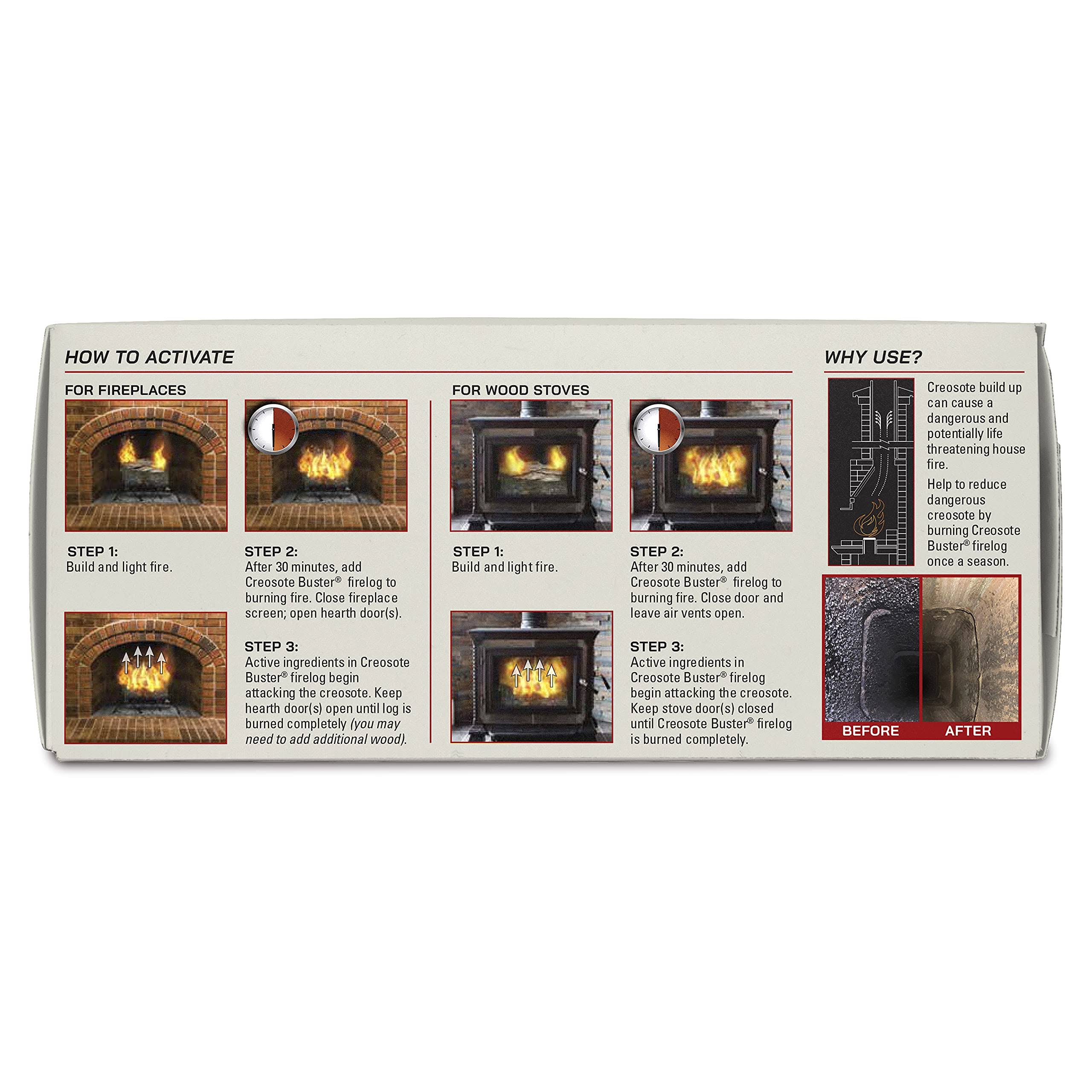 Pine Mountain 4152501500 Creosote Buster Chimney Cleaning Safety Firelog 1 Log