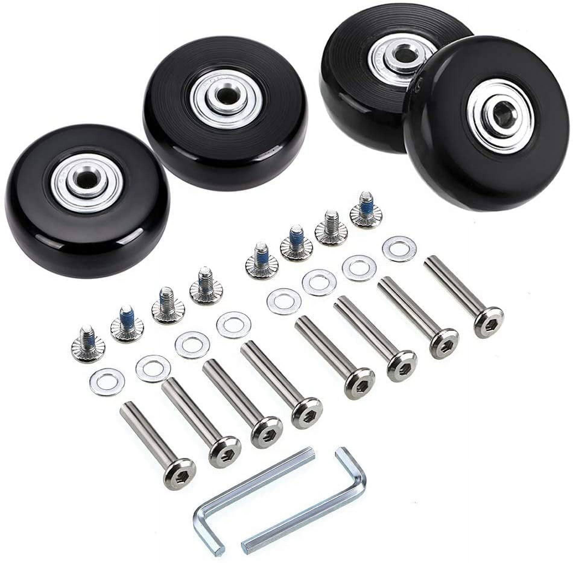 OwnMy 50 x 18mm Set of 4 Luggage Suitcase Replacement Wheels, Rubber Swivel Caster Wheels Bearings Repair Kits