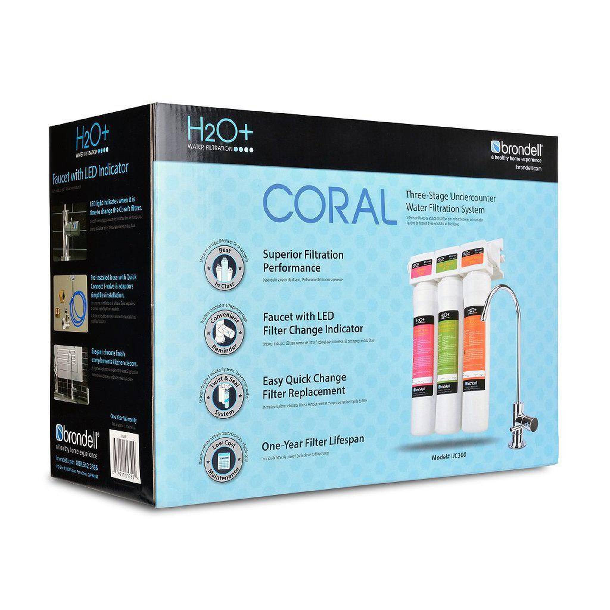 Brondell H2o+ Coral Three-Stage Undercounter Water Filtration System