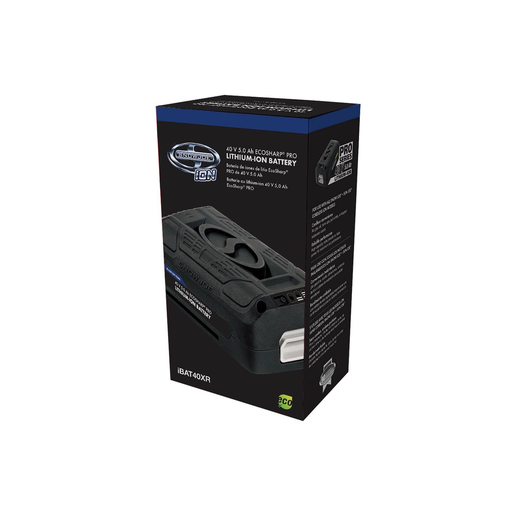 Snow Joe EcoSharp Pro Lithium-Ion Battery, 40V 5.0 Ah, iBAT40XR