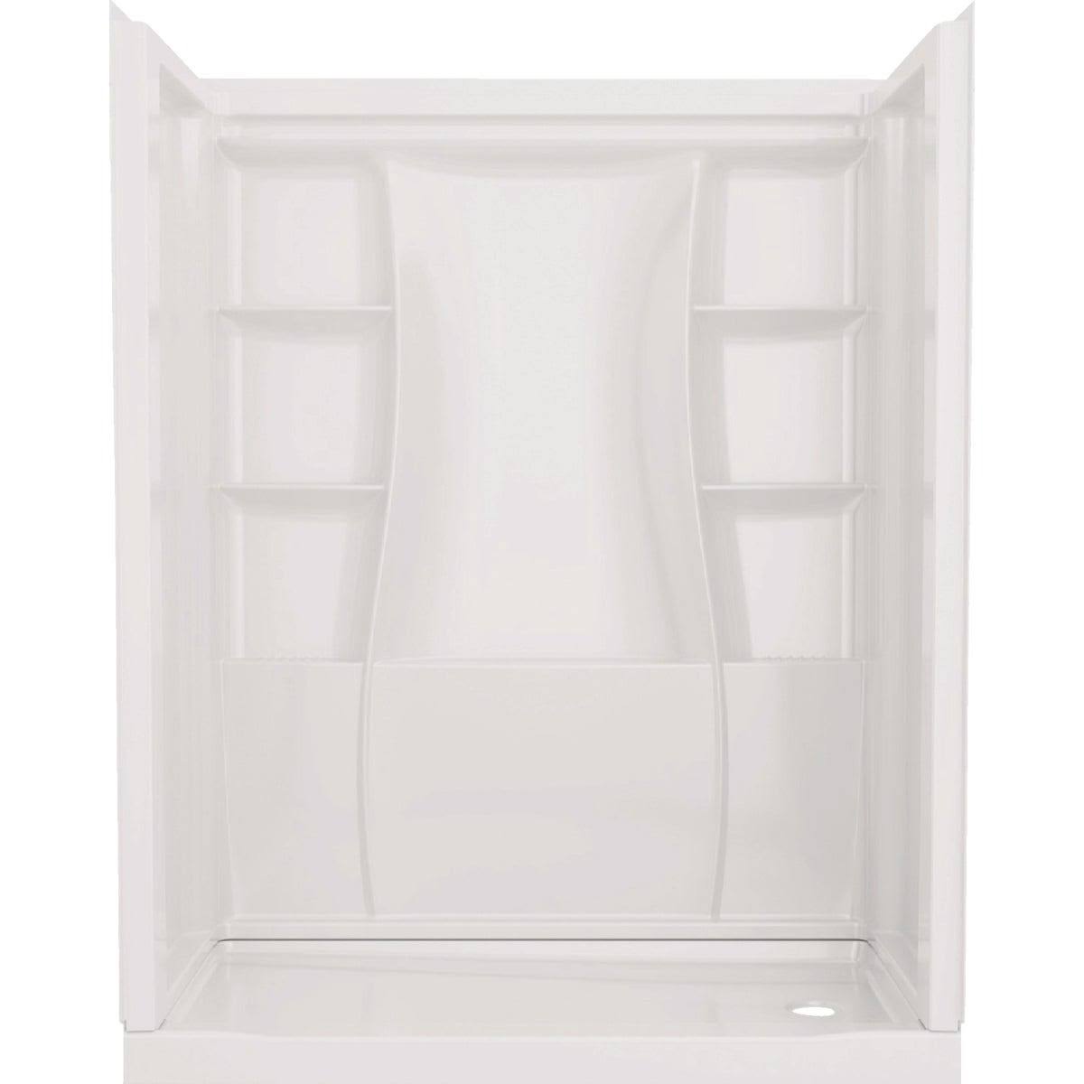 Delta Classic 500 60 in. x 73.25 in. x 32 in. Alcove Shower Wall, White (3-Piece)