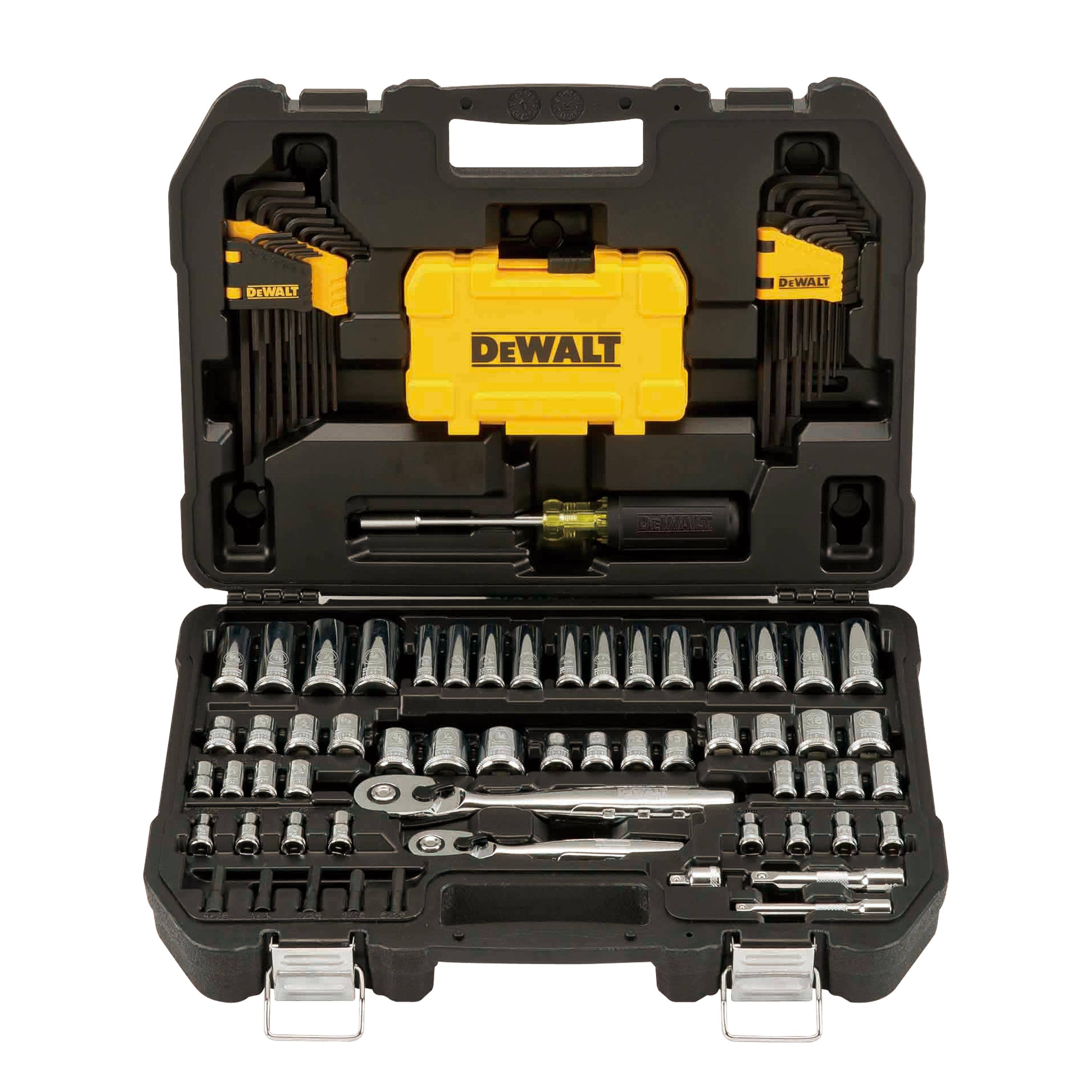 Dewalt Mechanics Tool Set, SAE, 108 Pieces