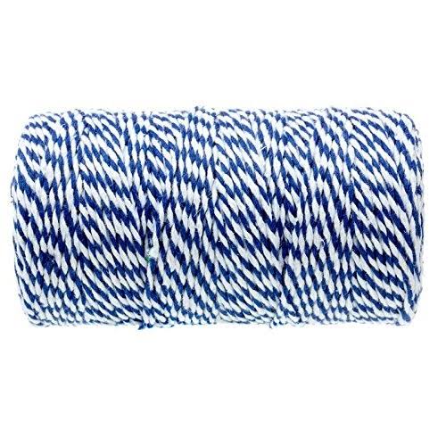KINGLAKE 328 Feet Baker's Twine,Cotton Crafts Christmas Holiday Twine,Dark Blue & White String