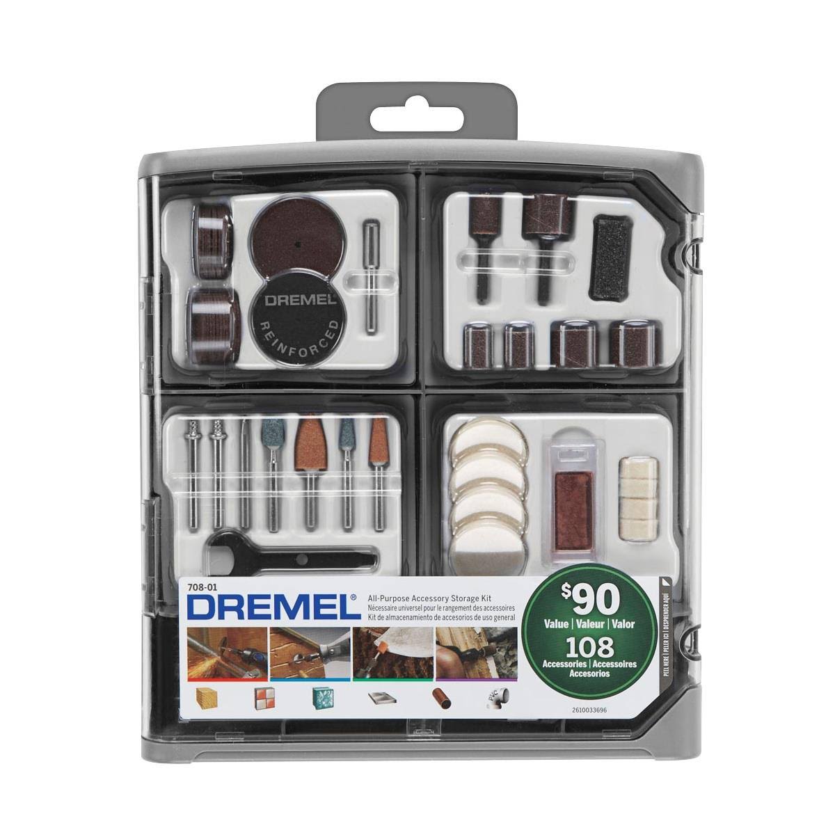 Dremel 708-01 All-Purpose Rotary Tool Accessory Kit (108-Piece)