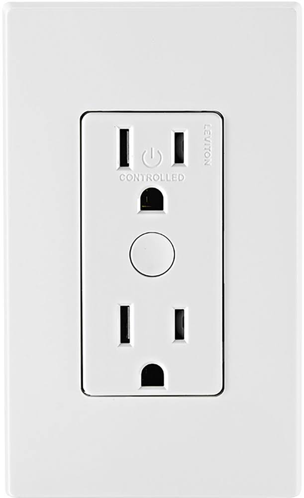 Leviton R02-D215R-1RW Decora Smart Wi-Fi Tamper Resistant 15A Duplex Outlet (2nd Gen) Works with Alexa/Google/HomeKit and Anywhere Companions